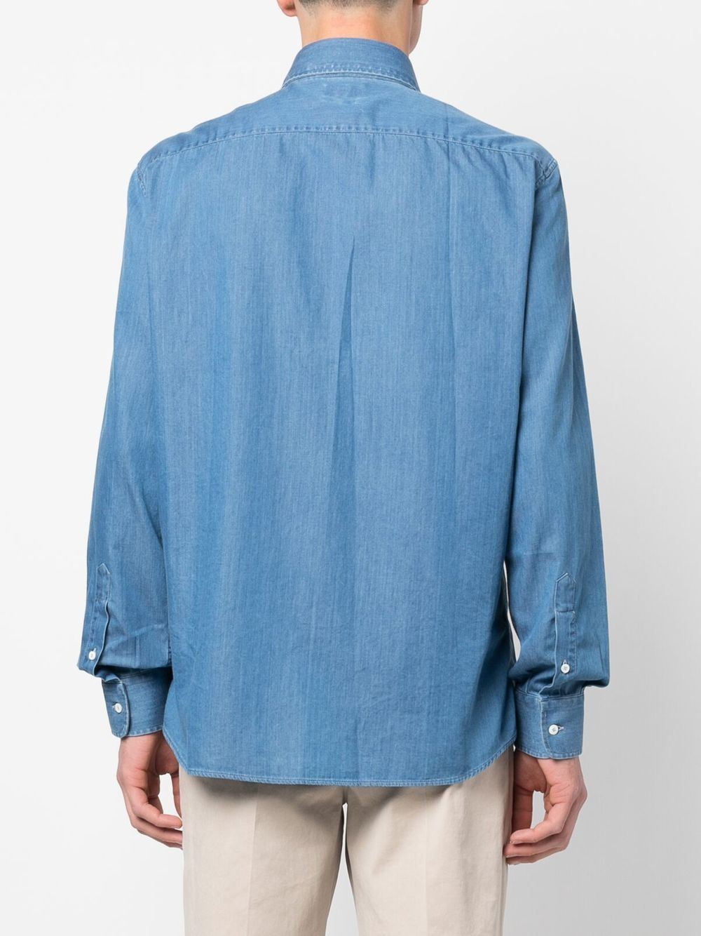Brunello Cucinelli DENIM COTTON SHIRT Size US XL / EU 56 / 4 - 5 Thumbnail
