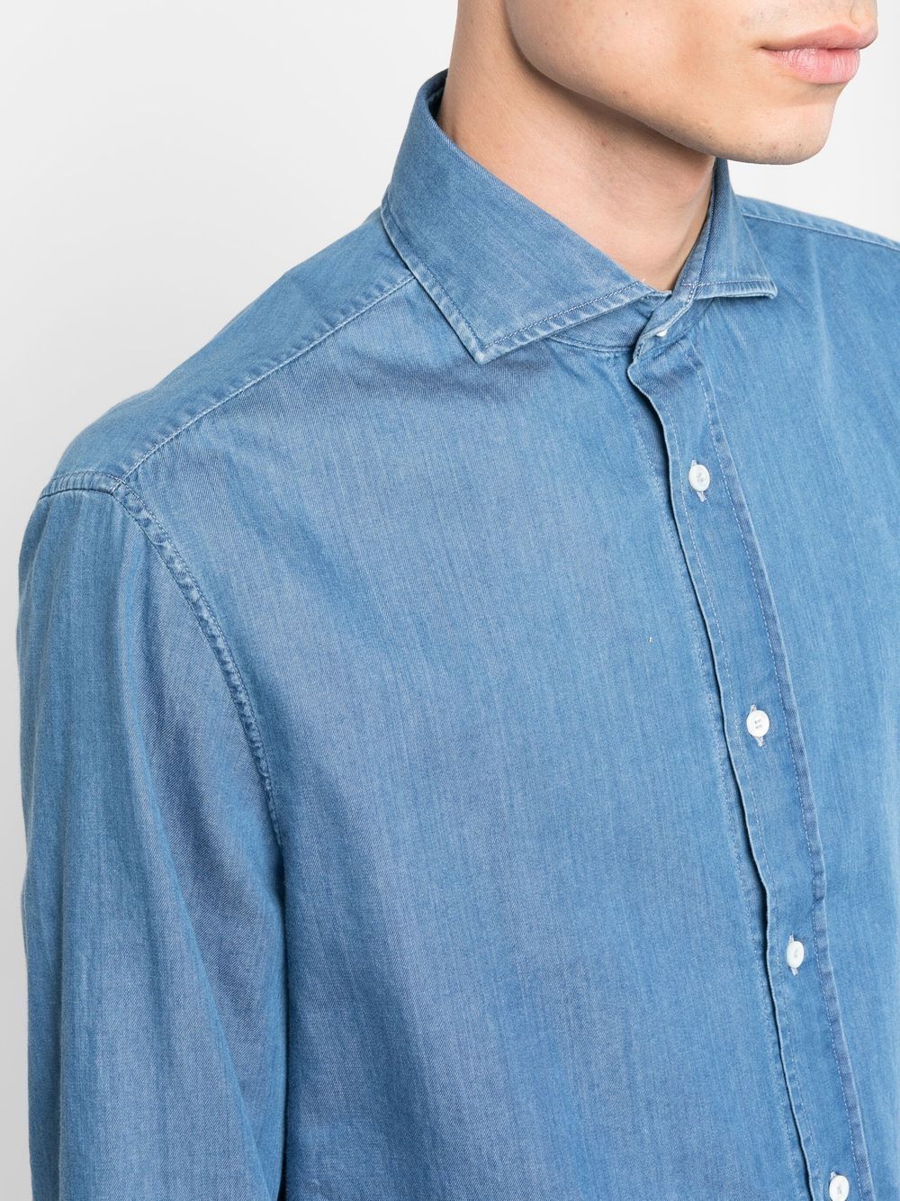 Brunello Cucinelli DENIM COTTON SHIRT Size US XL / EU 56 / 4 - 2 Thumbnail