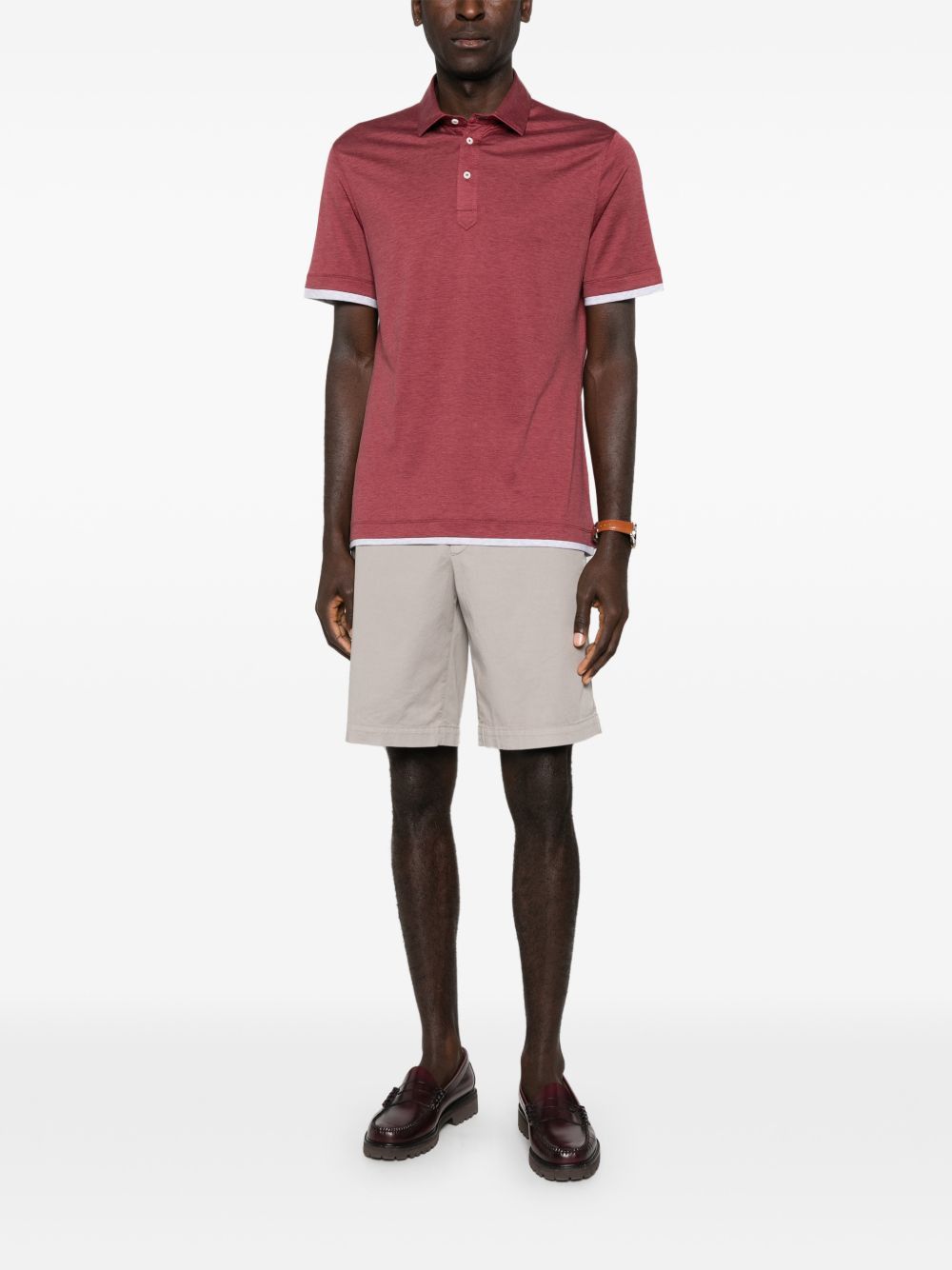 SILK AND COTTON POLO SHIRT