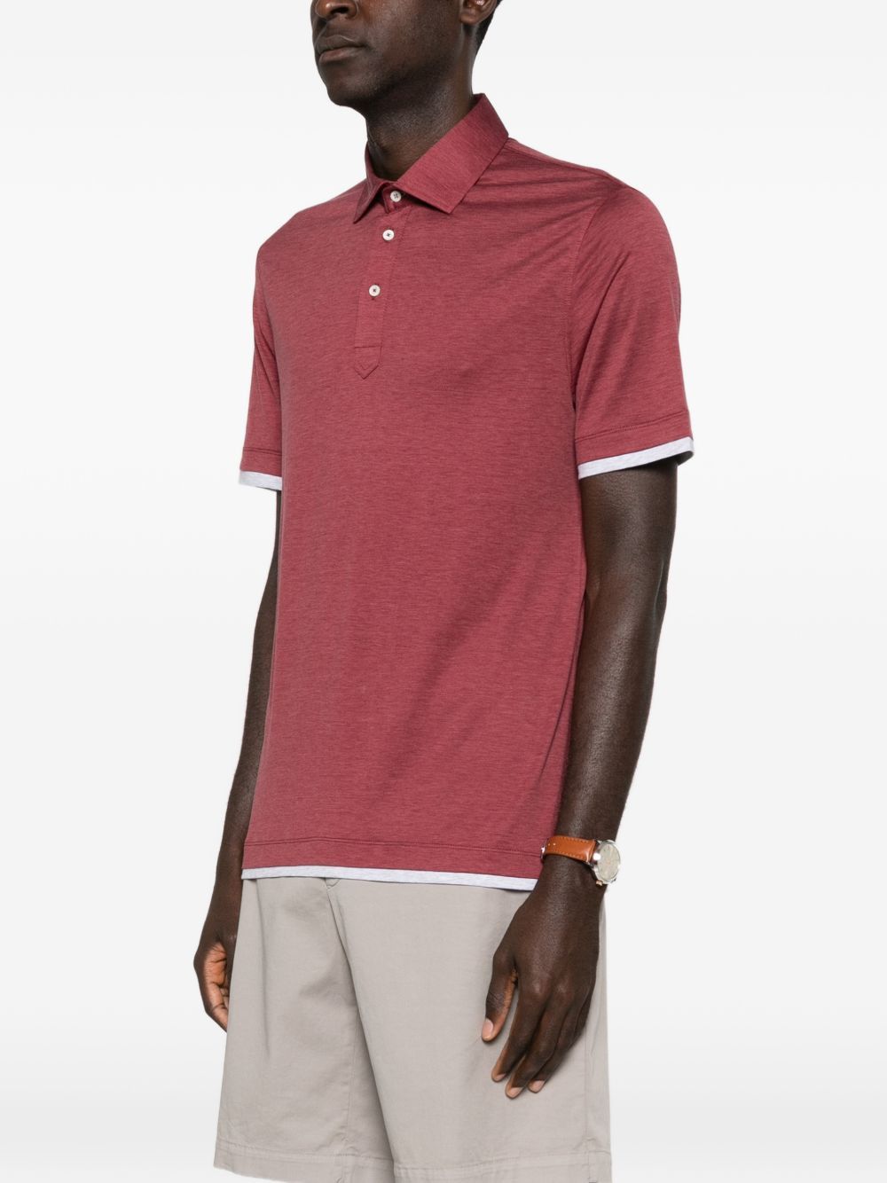 SILK AND COTTON POLO SHIRT