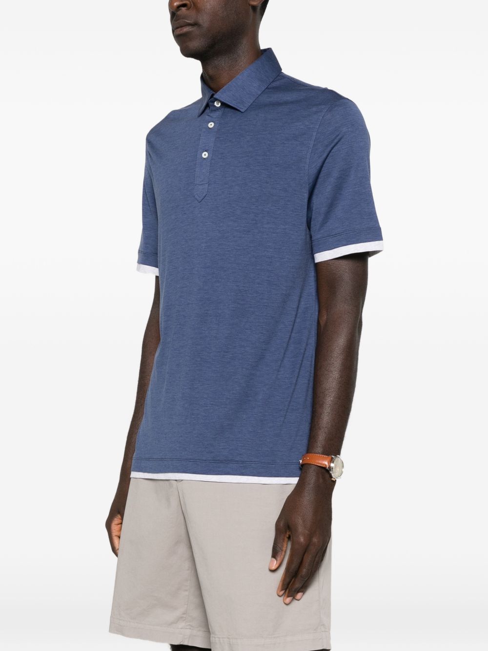 Brunello Cucinelli SILK AND COTTON POLO SHIRT Size US XL / EU 56 / 4 - 3 Thumbnail