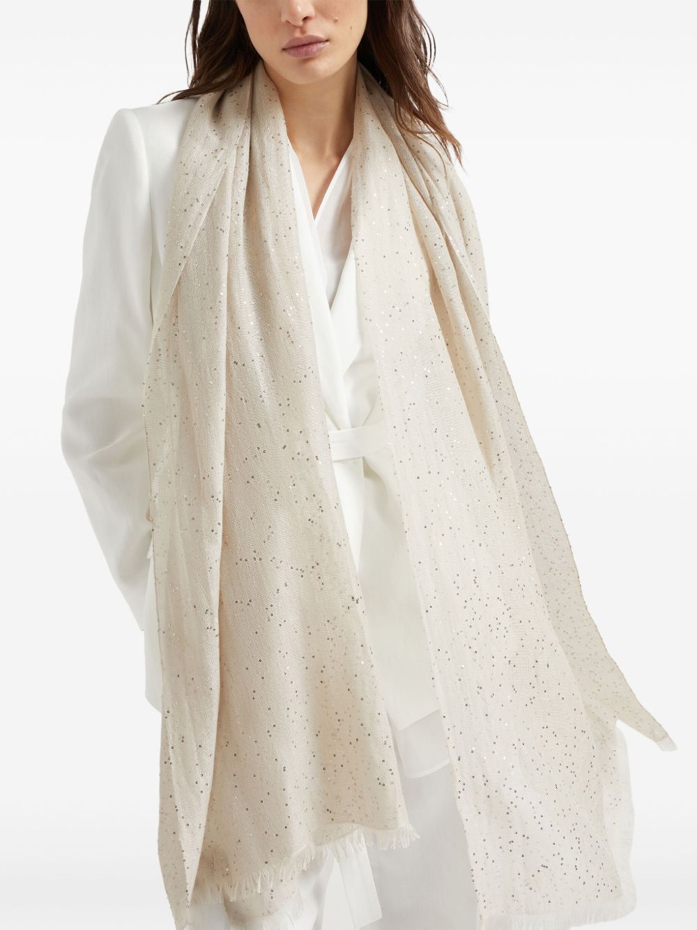 Brunello Cucinelli CASHMERE AND SILK SCARF Size ONE SIZE - 3 Thumbnail