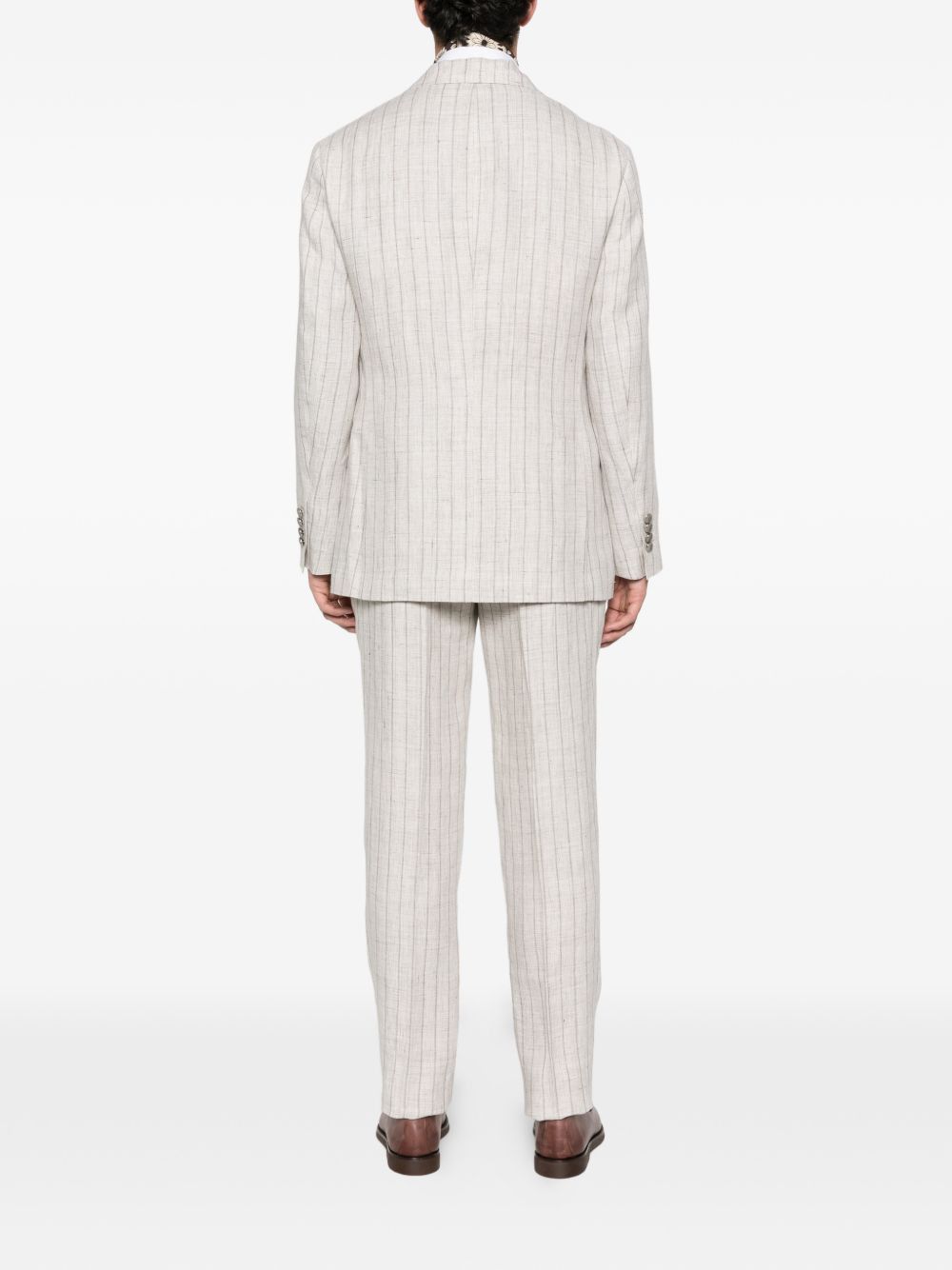 Brunello Cucinelli LINEN DOUBLE-BREASTED SUIT Size US XL / EU 56 / 4 - 5 Thumbnail