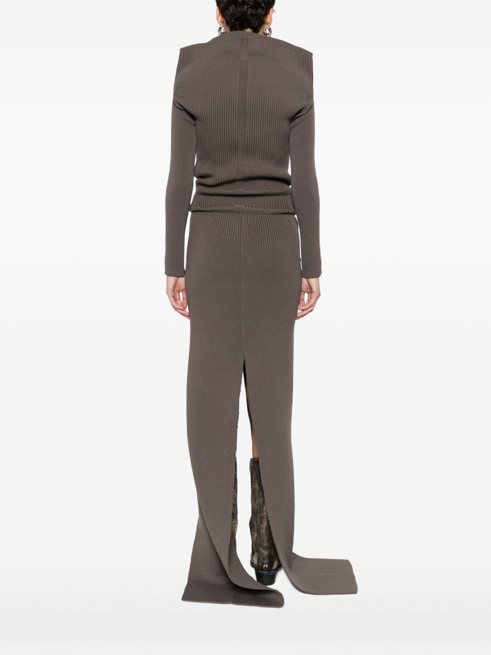 Rick Owens WOOL OFF-SHOULDER SWEATER Size L / US 10 / IT 46 - 3 Thumbnail
