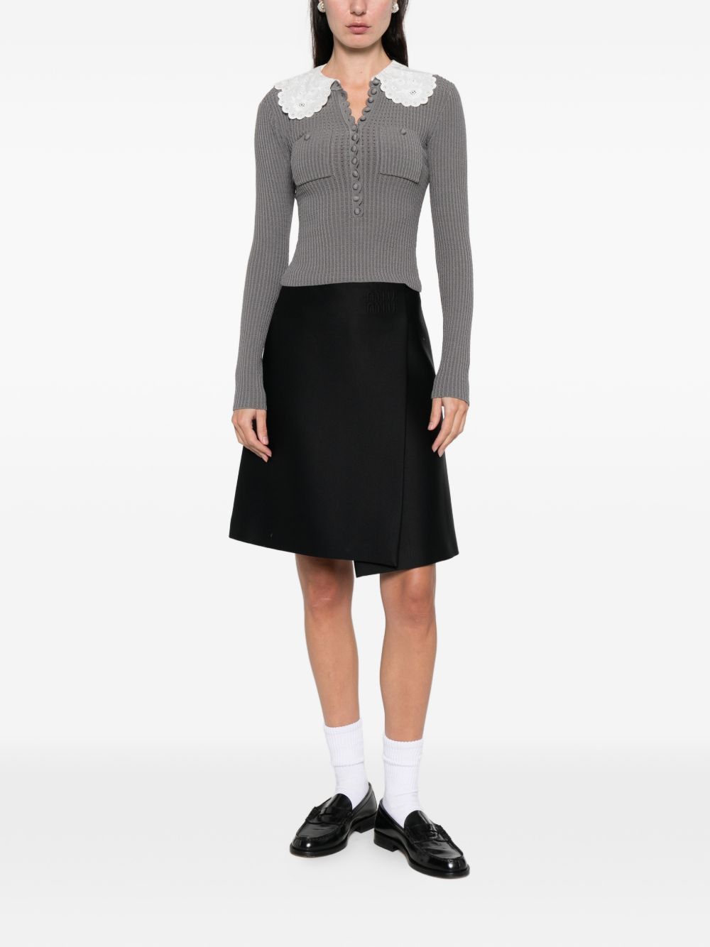 Self-Portrait COLLAR-DETAIL SWEATER Size L / US 10 / IT 46 - 3 Thumbnail