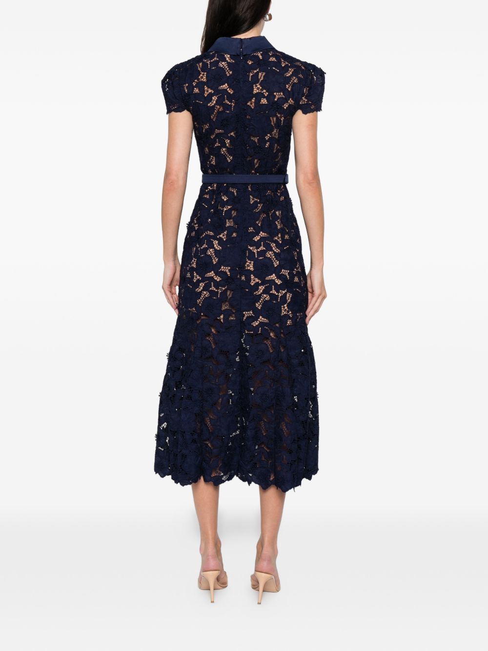 Self-Portrait LACE MIDI DRESS Size L / US 10 / IT 46 - 2 Thumbnail