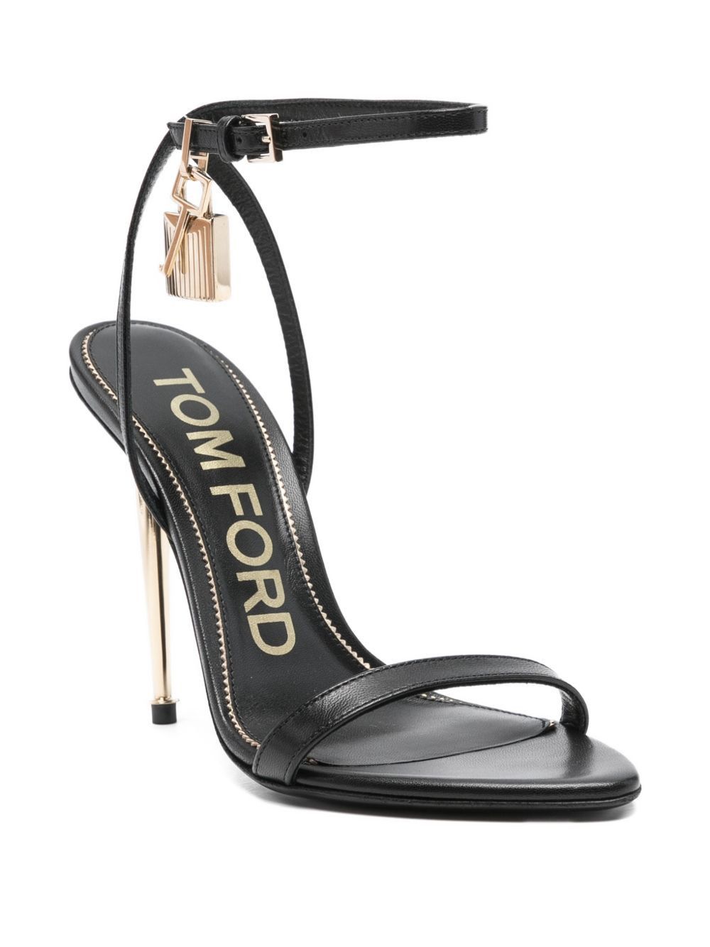 Tom Ford LEATHER HEEL SANDALS Size US 7 / IT 37 - 2 Thumbnail