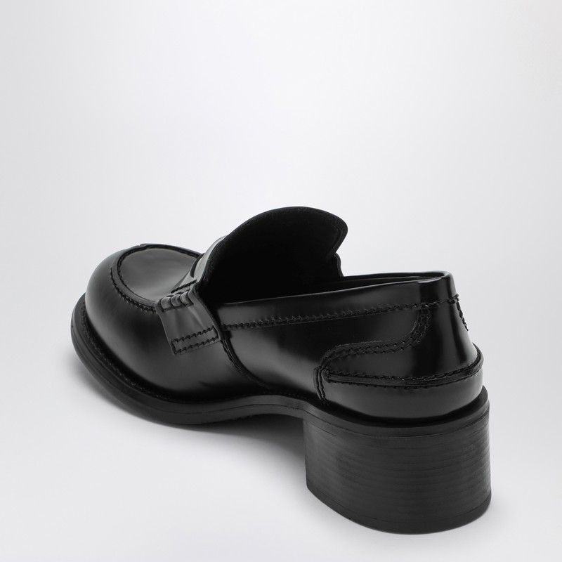 Miu Miu Black Penny Loafer In Brushed Leather Size US 9 / IT 39 - 2 Thumbnail