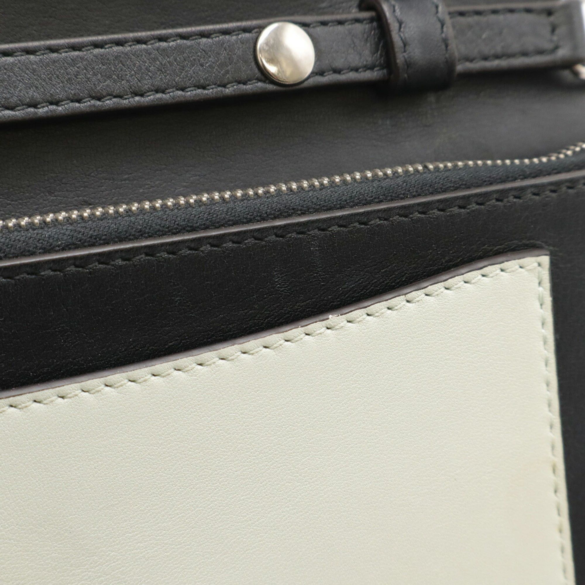 Celine CELINE Pocket Large Flap Chain Wallet Shoulder Bag Clutch Leather Black Red Ivory Size ONE SIZE - 9 Thumbnail