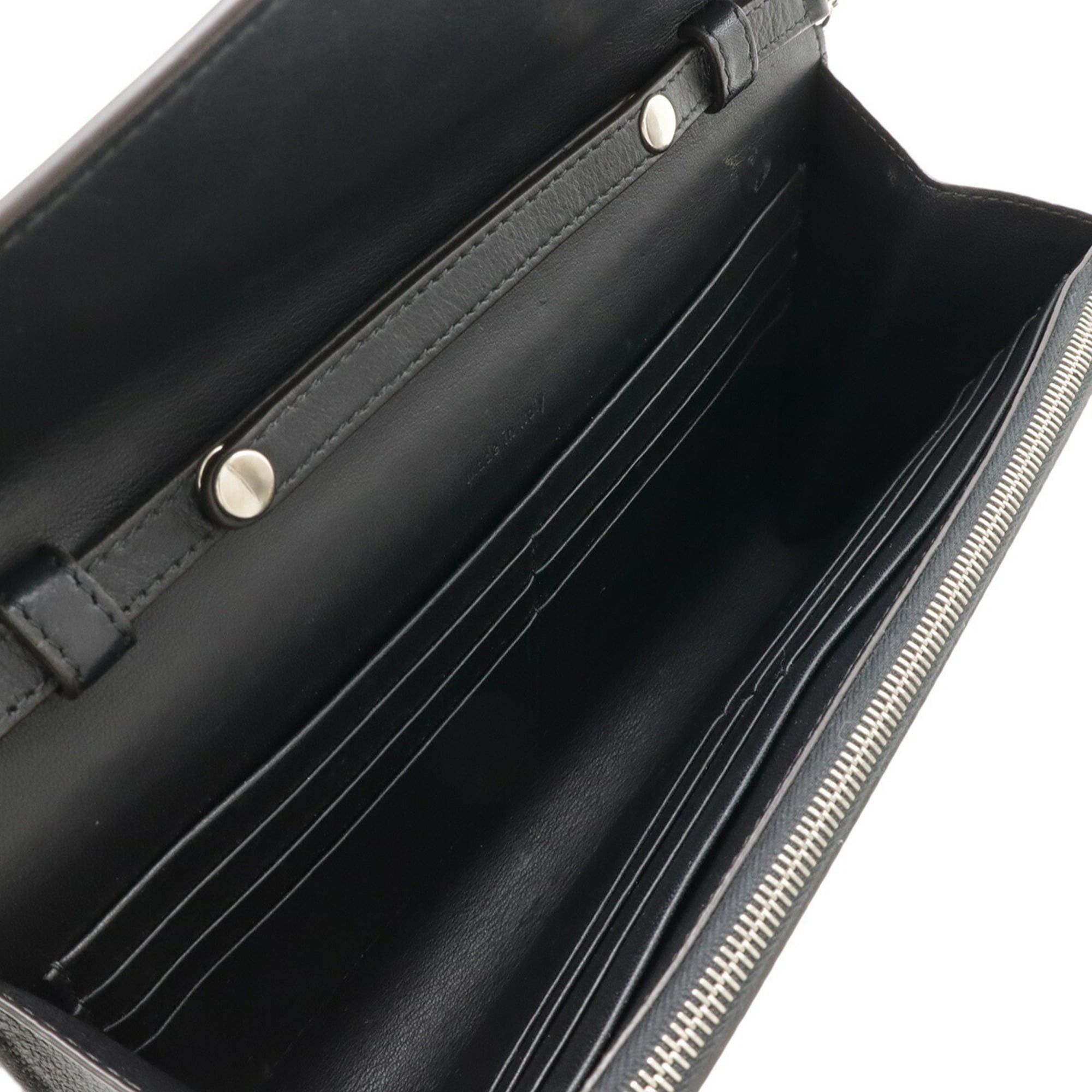 Celine CELINE Pocket Large Flap Chain Wallet Shoulder Bag Clutch Leather Black Red Ivory Size ONE SIZE - 6 Thumbnail