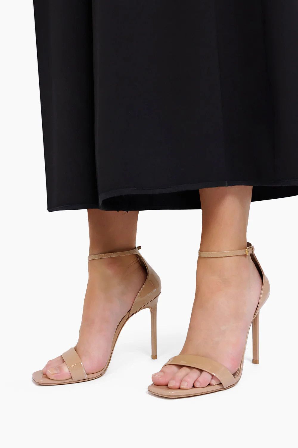 Saint Laurent Paris Amber Sandals in Patent Leather in Beige Size US 11 / IT 41 - 2 Thumbnail