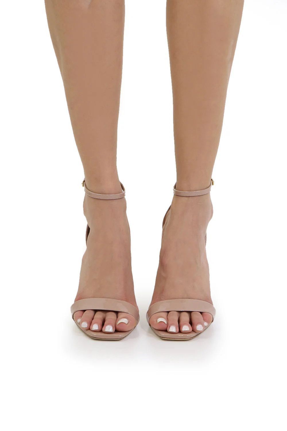 Saint Laurent Paris Amber Sandals in Patent Leather in Beige Size US 11 / IT 41 - 3 Thumbnail