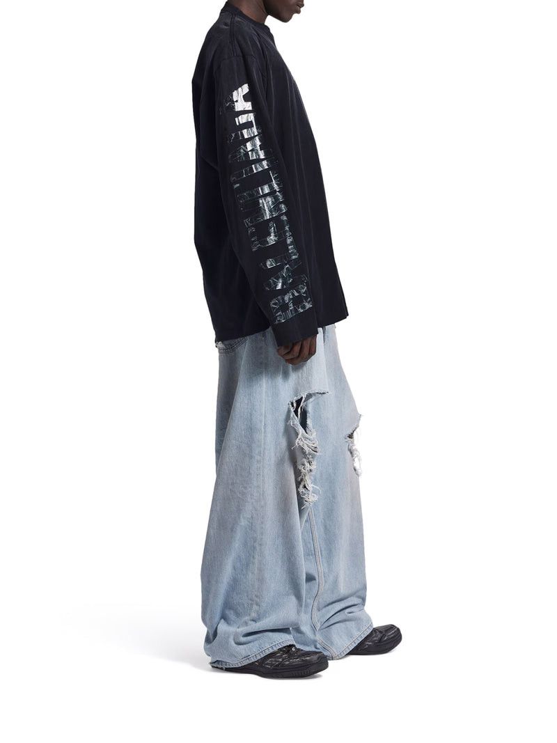 Balenciaga LONG-SLEEVED T-SHIRT WITH TRANSPARENT RIBBON Size US S / EU 44-46 / 1 - 5 Thumbnail
