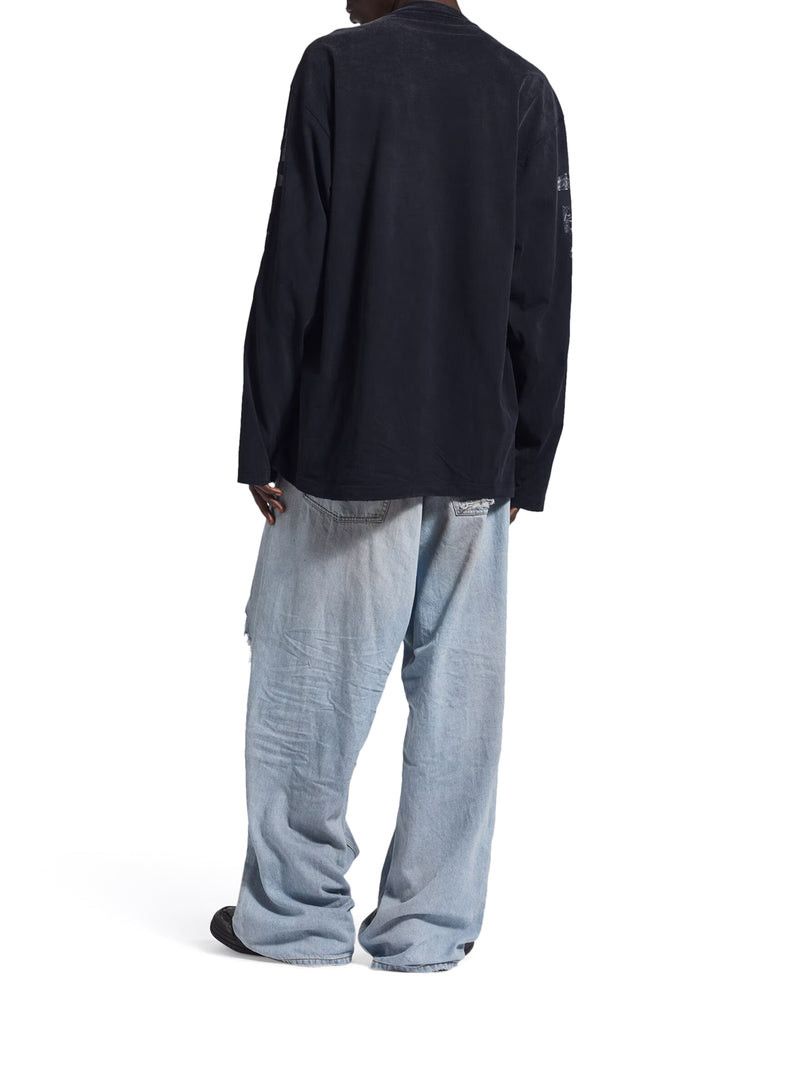 Balenciaga LONG-SLEEVED T-SHIRT WITH TRANSPARENT RIBBON Size US S / EU 44-46 / 1 - 4 Thumbnail