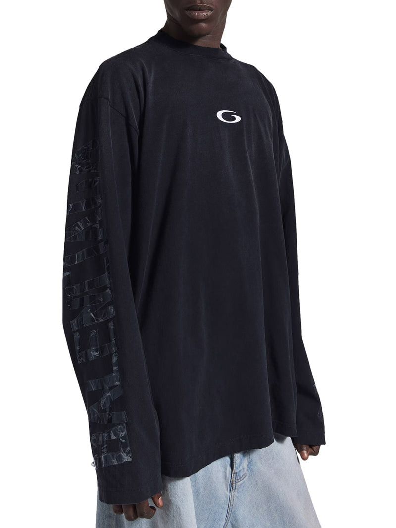Balenciaga LONG-SLEEVED T-SHIRT WITH TRANSPARENT RIBBON Size US S / EU 44-46 / 1 - 3 Thumbnail