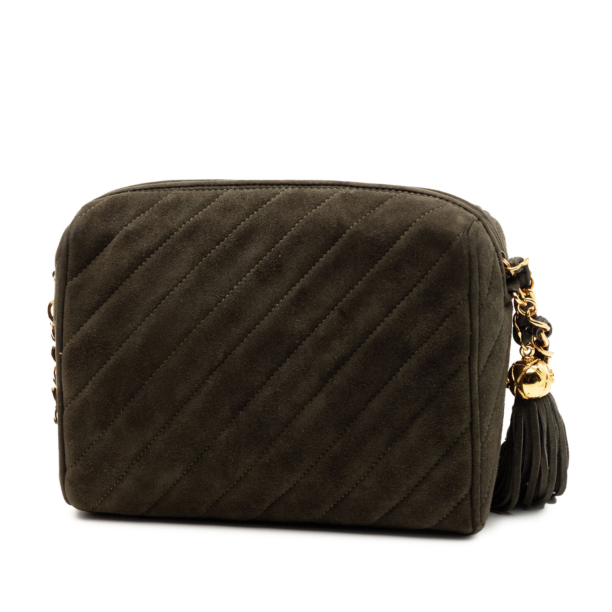 Chanel Chanel CC Diagonal Quilted Suede Tassel Diamond Camera Bag Size ONE SIZE - 2 Thumbnail