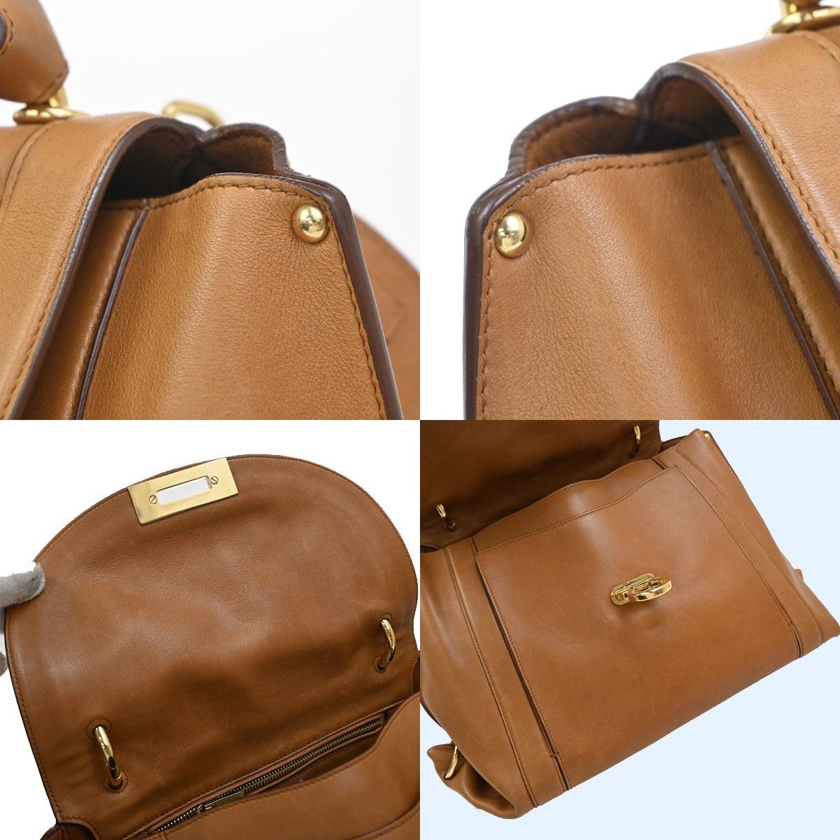 Salvatore Ferragamo Salvatore Ferragamo Suzanna Satchel Smooth Leather Size ONE SIZE - 10 Thumbnail