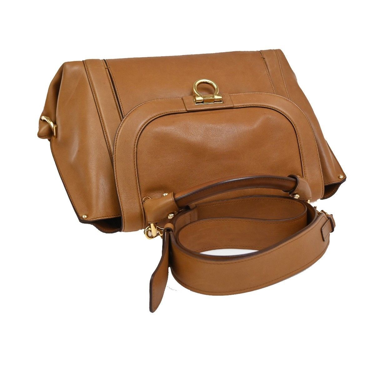 Salvatore Ferragamo Salvatore Ferragamo Suzanna Satchel Smooth Leather Size ONE SIZE - 8 Thumbnail