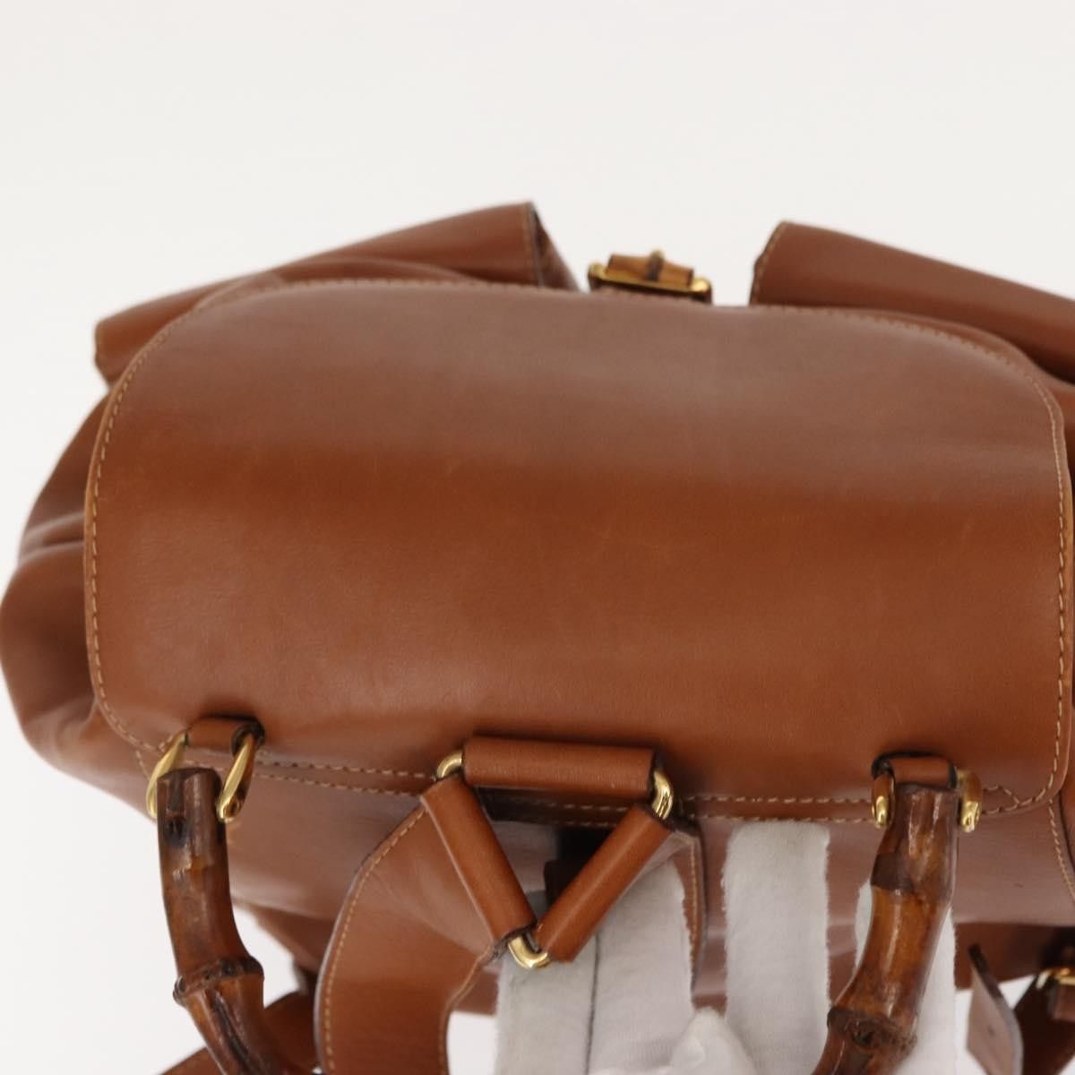 Gucci Gucci Vintage Bamboo Backpack Leather Size ONE SIZE - 14 Thumbnail