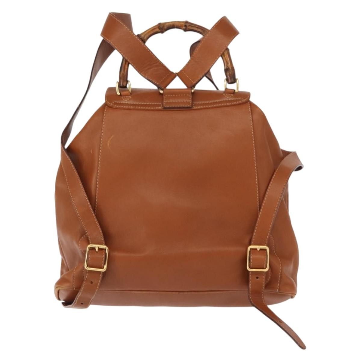 Gucci Gucci Vintage Bamboo Backpack Leather Size ONE SIZE - 2 Thumbnail