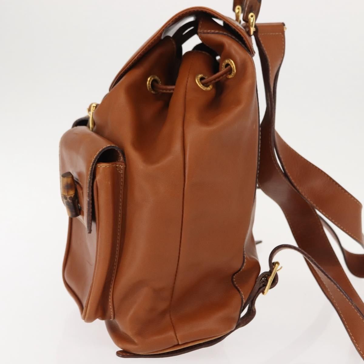 Gucci Gucci Vintage Bamboo Backpack Leather Size ONE SIZE - 3 Thumbnail