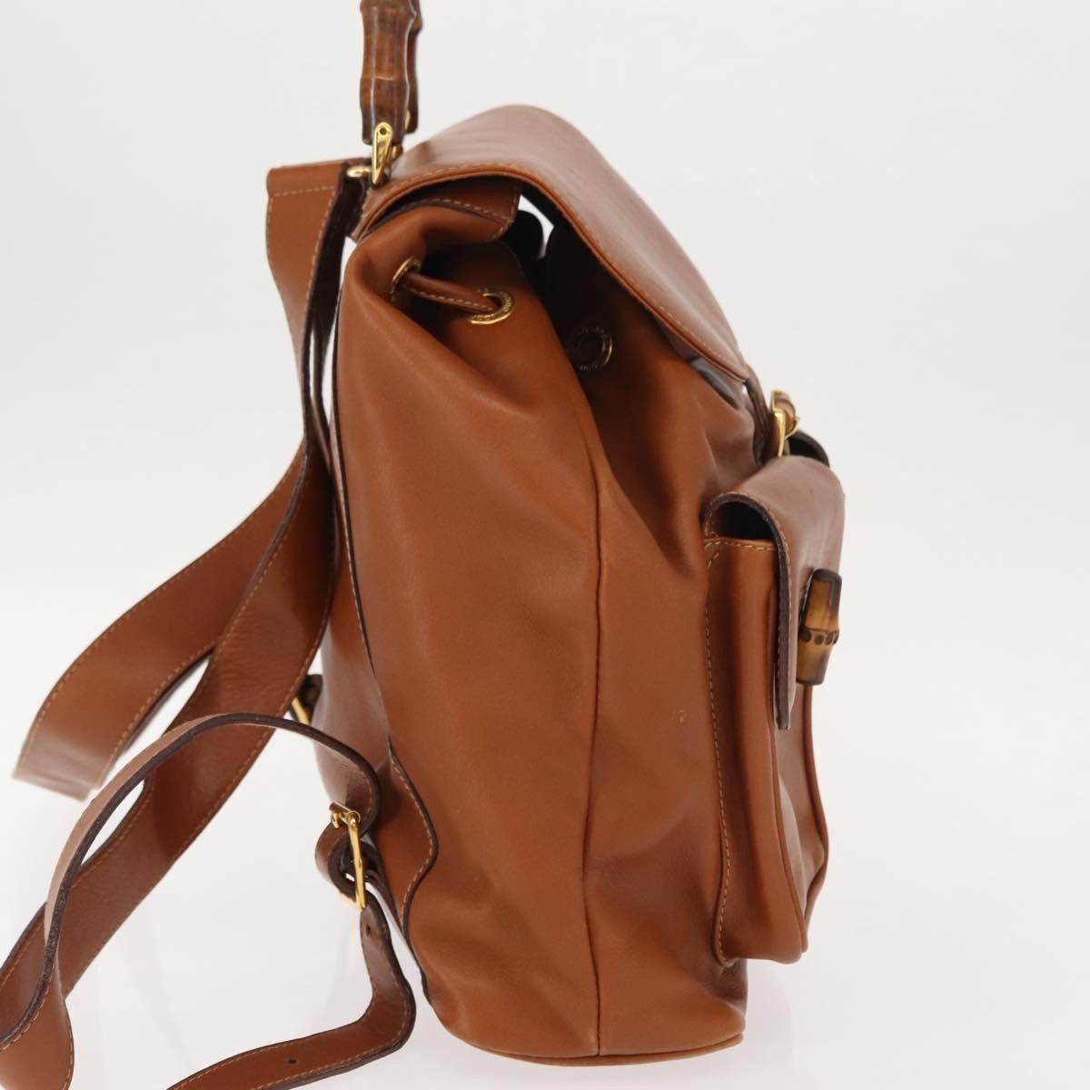 Gucci Gucci Vintage Bamboo Backpack Leather Size ONE SIZE - 4 Thumbnail
