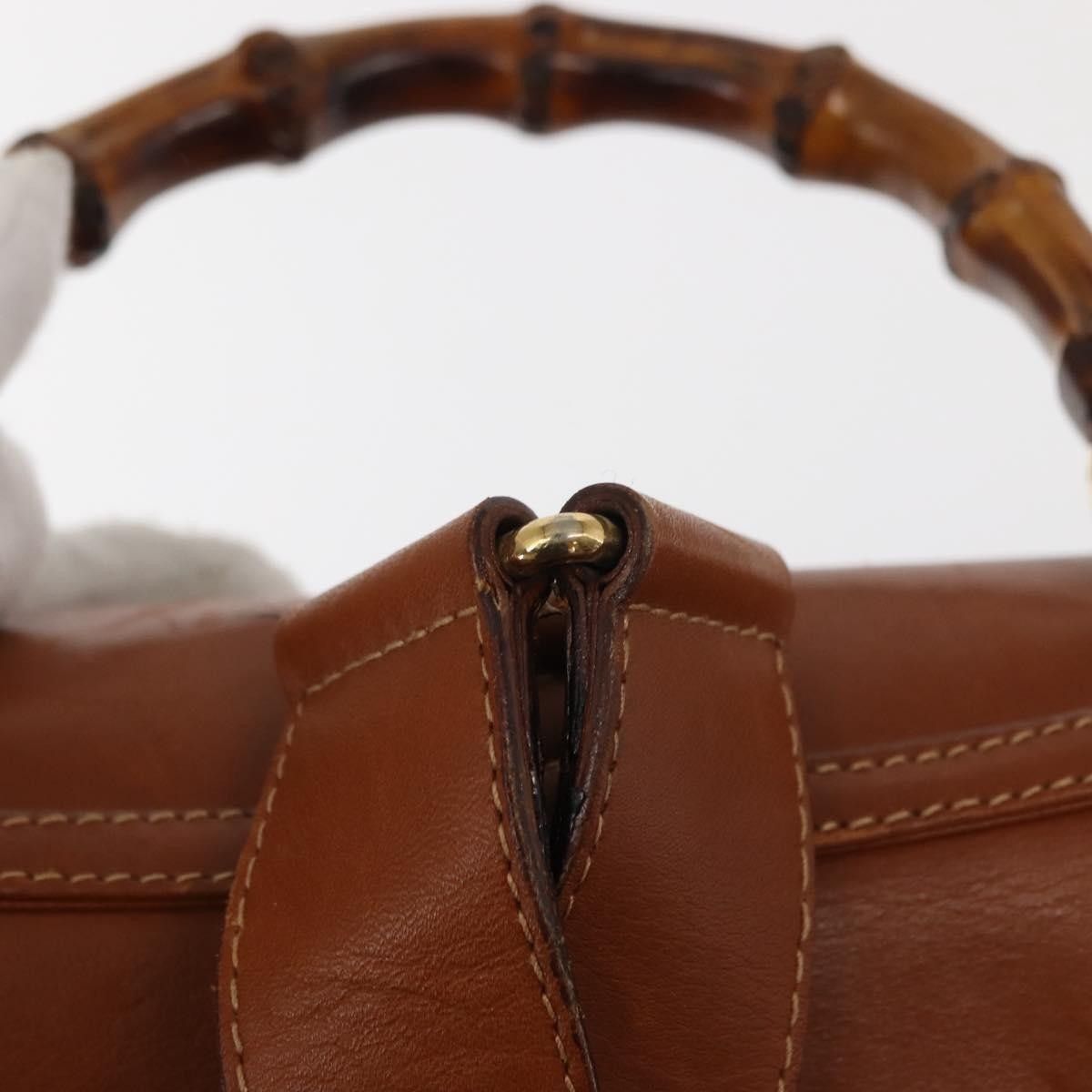 Gucci Gucci Vintage Bamboo Backpack Leather Size ONE SIZE - 16 Thumbnail