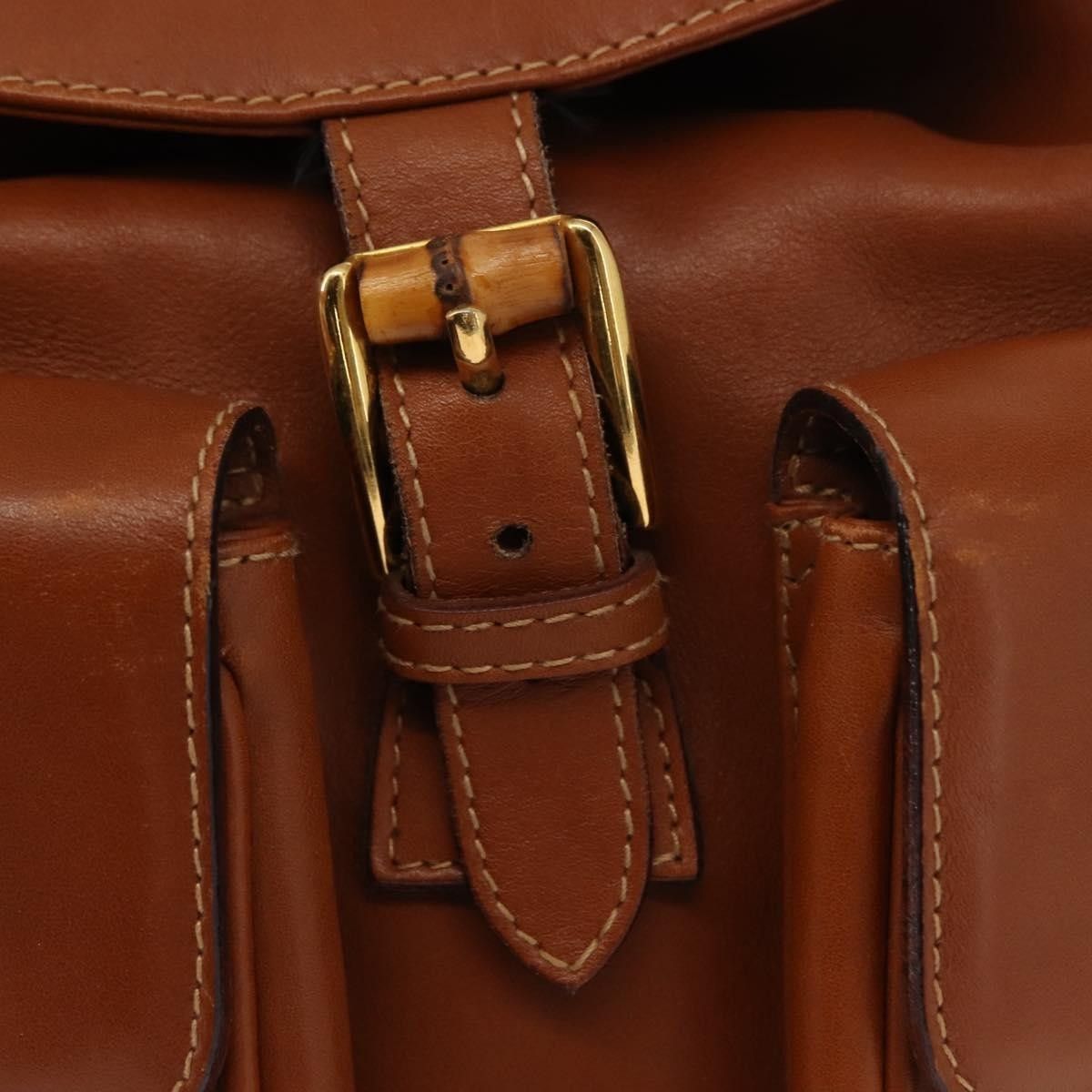 Gucci Gucci Vintage Bamboo Backpack Leather Size ONE SIZE - 21 Thumbnail