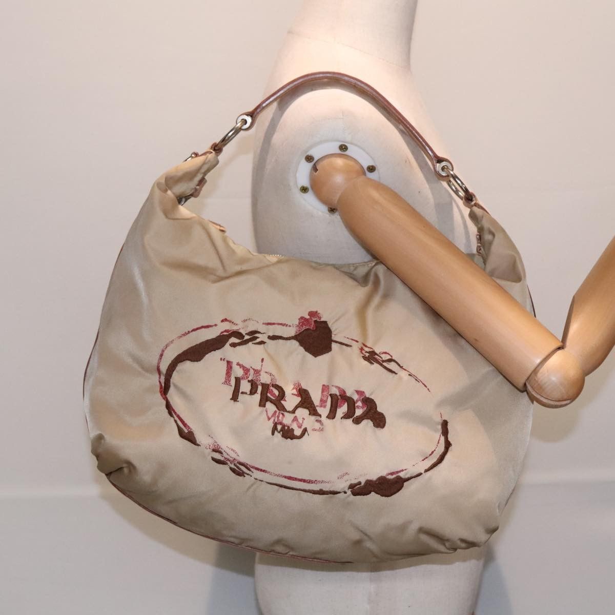 Prada Prada Vintage Logo Zip Hobo Tessuto with Leather Size ONE SIZE - 13 Thumbnail