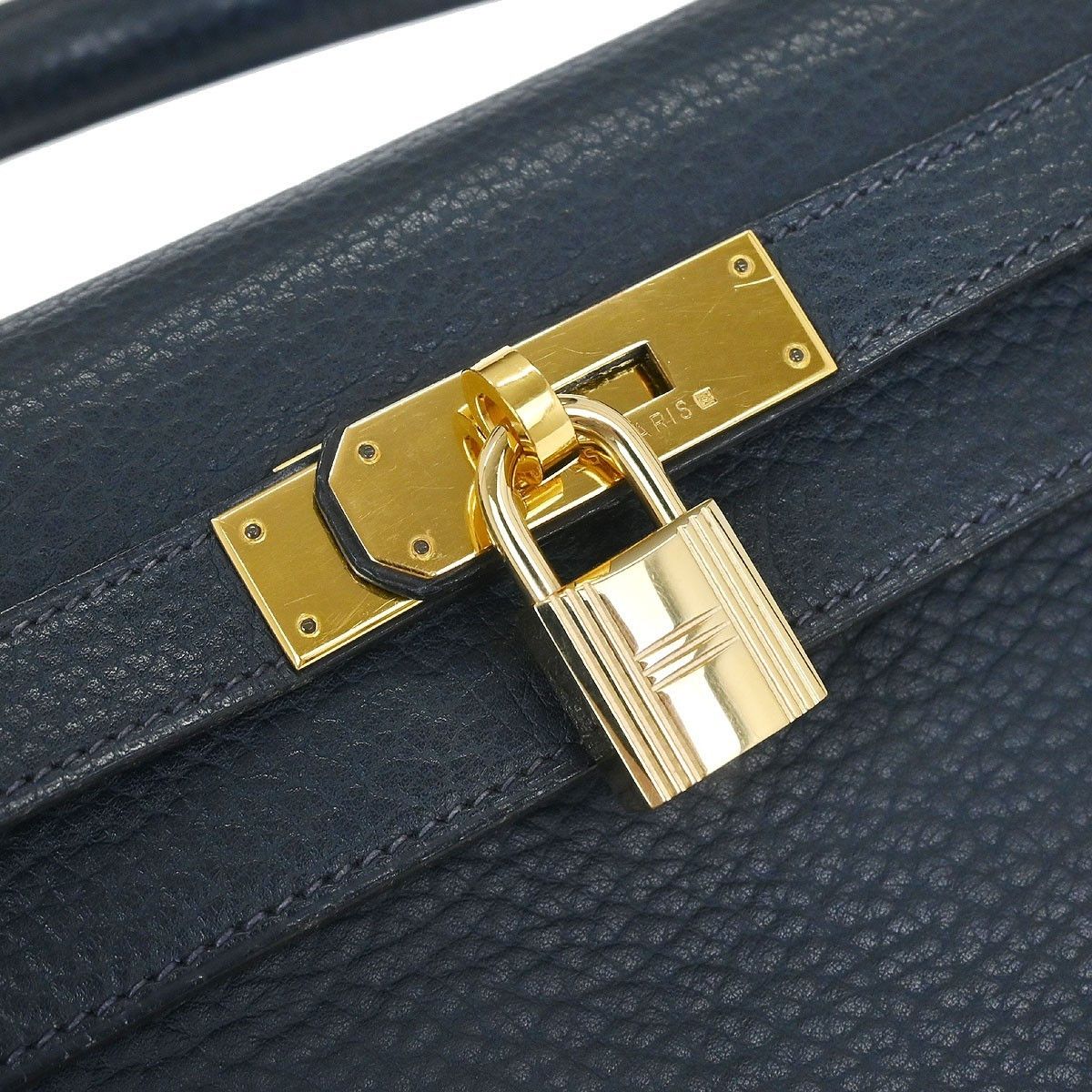Hermes Hermes Kelly Handbag Blue Ardennes with Gold Hardware Size ONE SIZE - 7 Thumbnail