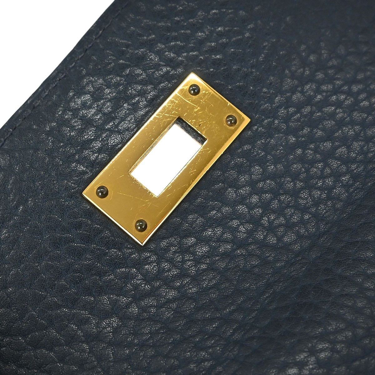 Hermes Hermes Kelly Handbag Blue Ardennes with Gold Hardware Size ONE SIZE - 8 Thumbnail