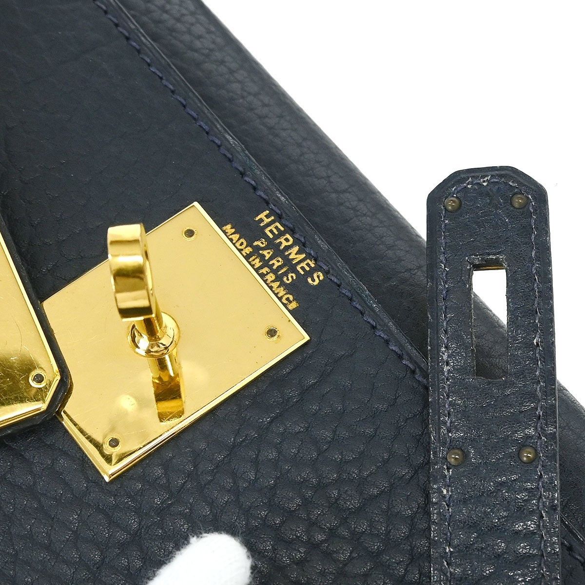 Hermes Hermes Kelly Handbag Blue Ardennes with Gold Hardware Size ONE SIZE - 4 Thumbnail