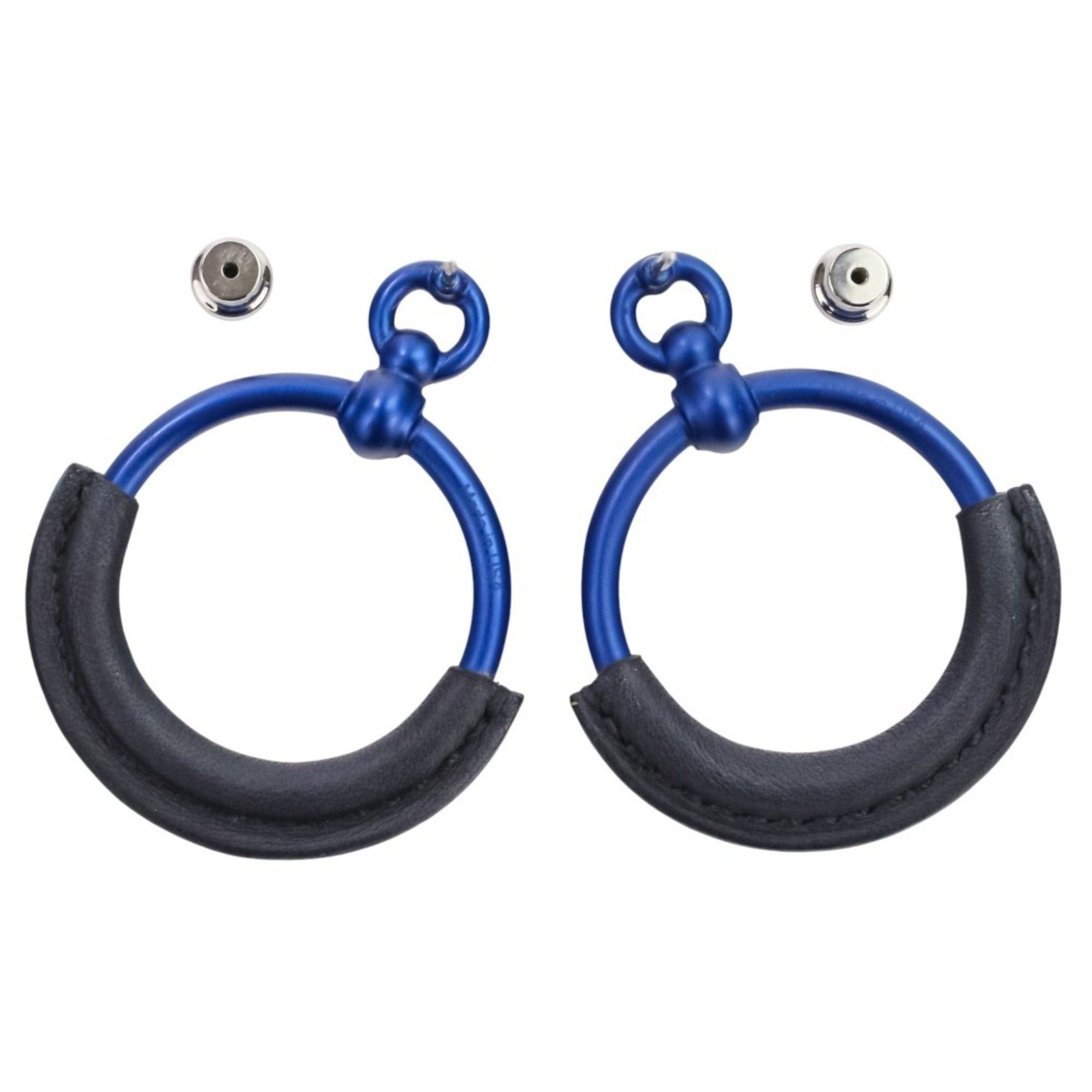 Hermes HERMES Loop Grand Earrings PM Aluminum Navy Women's Size ONE SIZE - 9 Thumbnail
