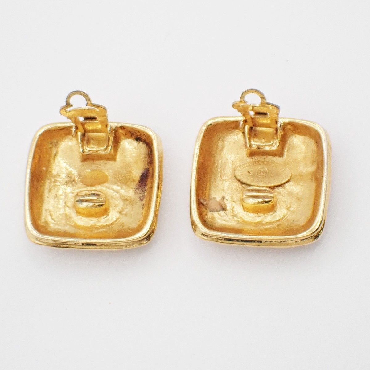 Chanel Chanel Vintage CC Square Clip-On Earrings Metal Size ONE SIZE - 3 Thumbnail
