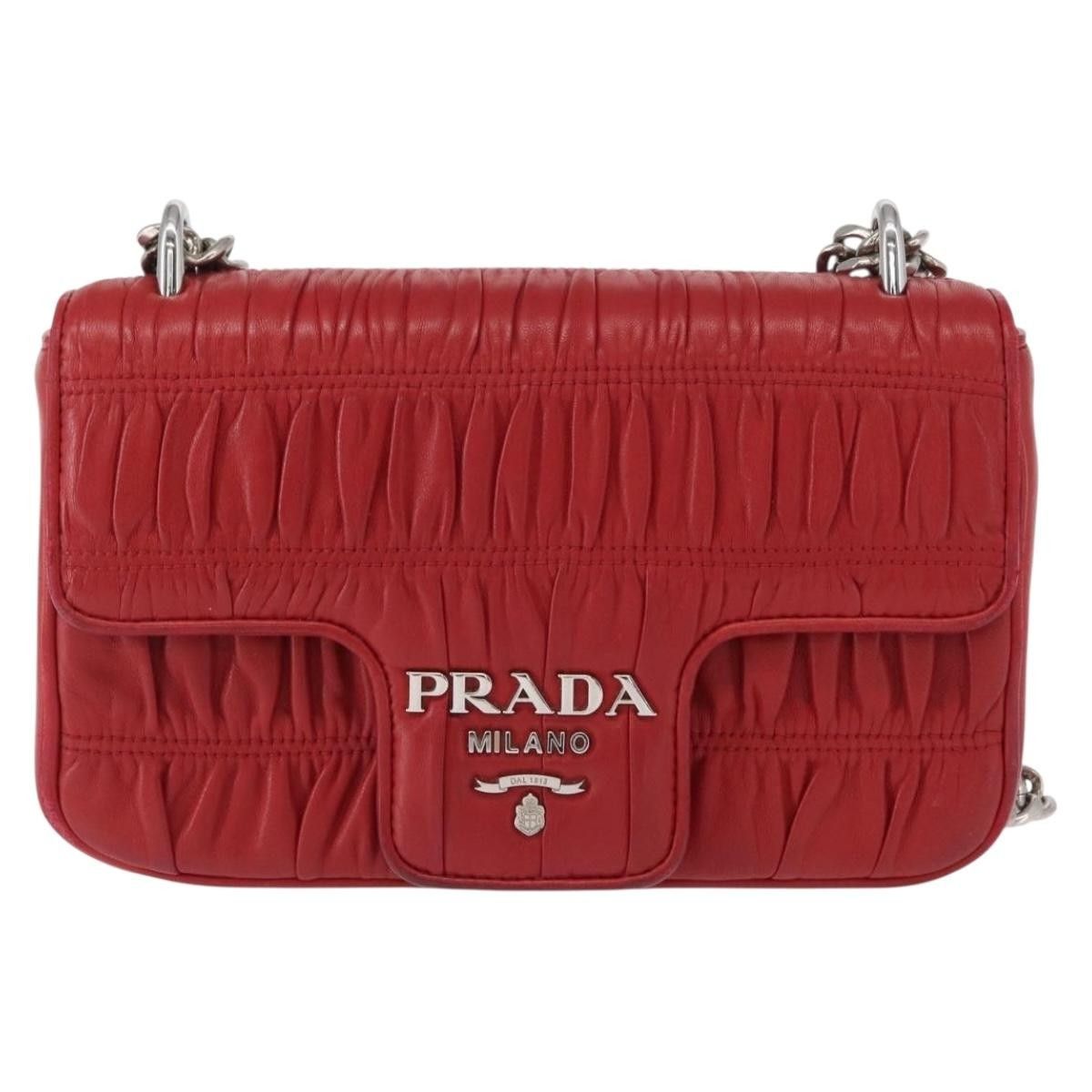 Prada Prada Gaufre Chain Flap Shoulder Bag Nappa Leather Size ONE SIZE - 24 Thumbnail