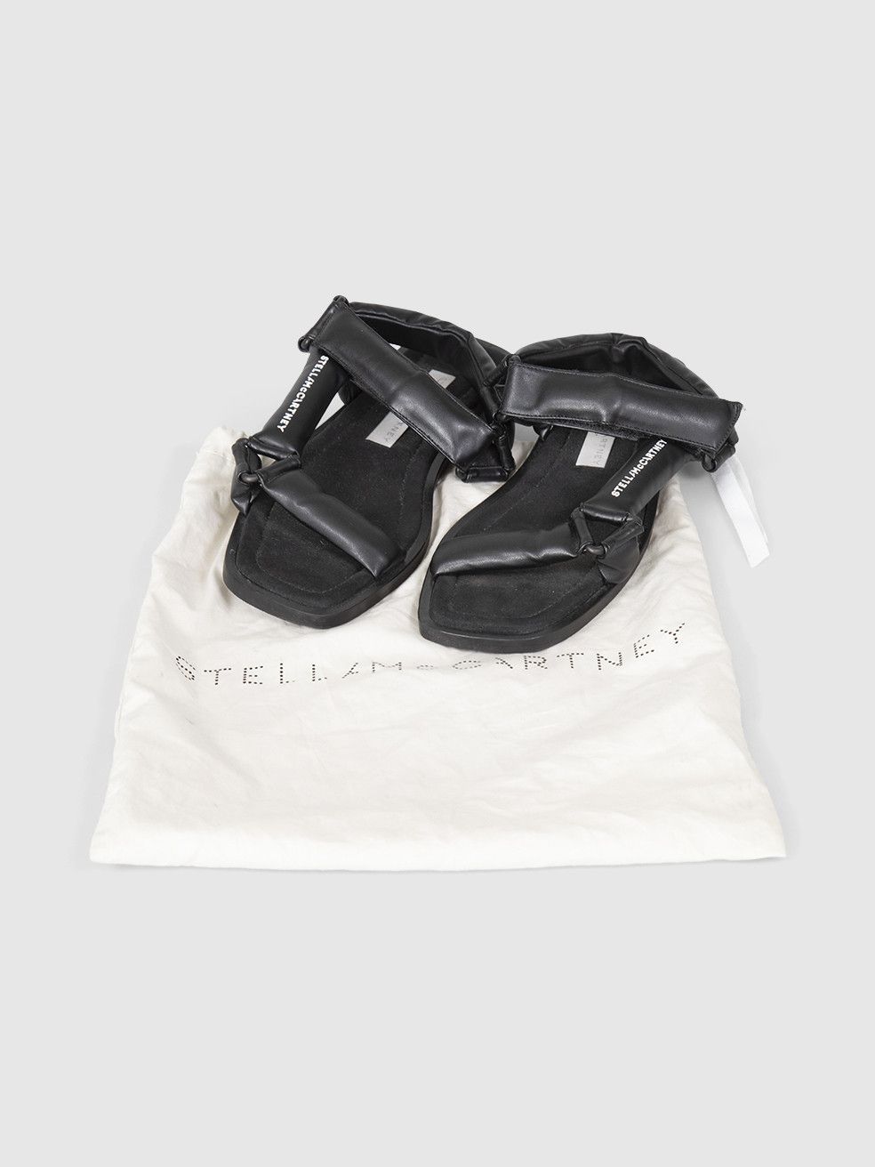 Stella McCartney Black Hemera Logo Sandals Size US 7 / IT 37 - 3 Thumbnail