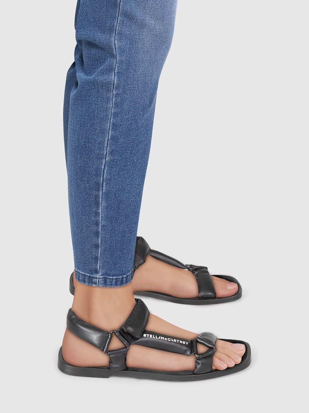 Stella McCartney Black Hemera Logo Sandals Size US 7 / IT 37 - 2 Thumbnail