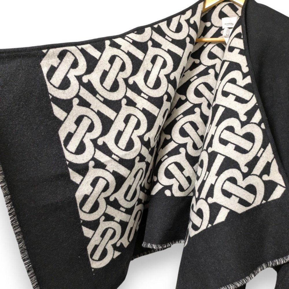 Burberry Burberry Burberry TB Logo Wool Cape Cotton Shawl DUTY FREE for USA Size ONE SIZE - 4 Thumbnail
