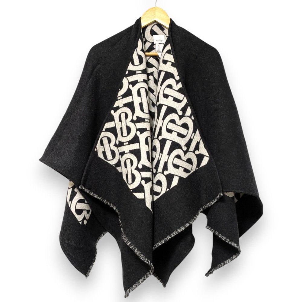 Burberry Burberry Burberry TB Logo Wool Cape Cotton Shawl DUTY FREE for USA Size ONE SIZE - 2 Thumbnail