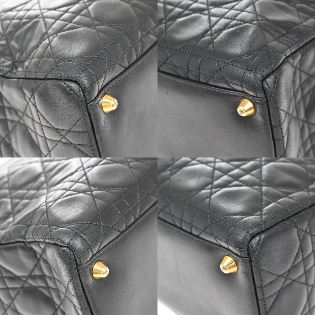 Dior Christian Dior Vintage Lady Dior Bag Cannage Quilt Lambskin Size ONE SIZE - 9 Thumbnail