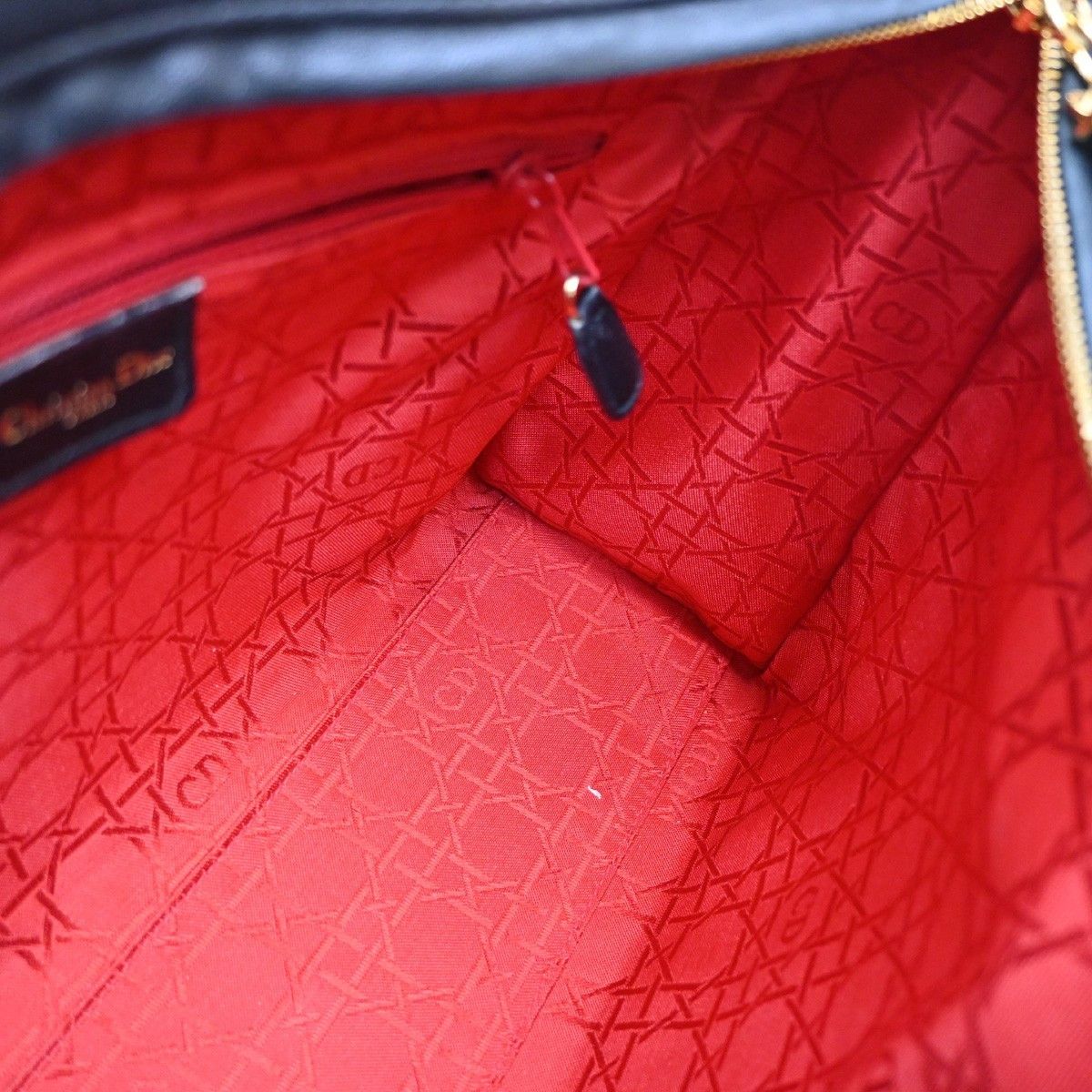Dior Christian Dior Vintage Lady Dior Bag Cannage Quilt Lambskin Size ONE SIZE - 13 Thumbnail
