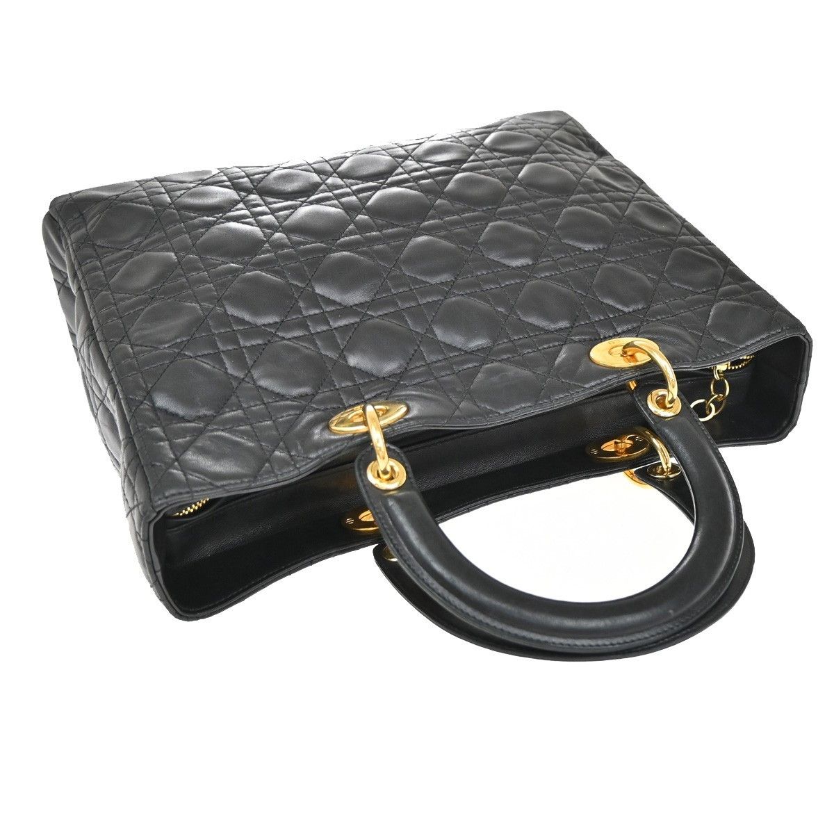 Dior Christian Dior Vintage Lady Dior Bag Cannage Quilt Lambskin Size ONE SIZE - 11 Thumbnail