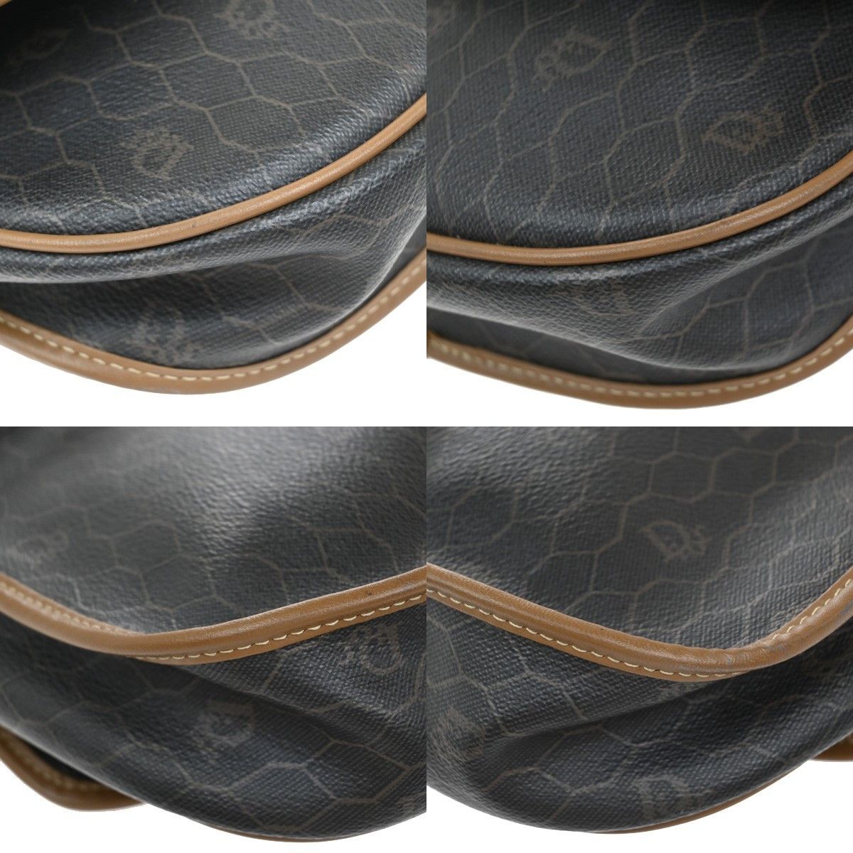 Dior Christian Dior Vintage Honeycomb Shoulder Bag Canvas and Leather Size ONE SIZE - 8 Thumbnail