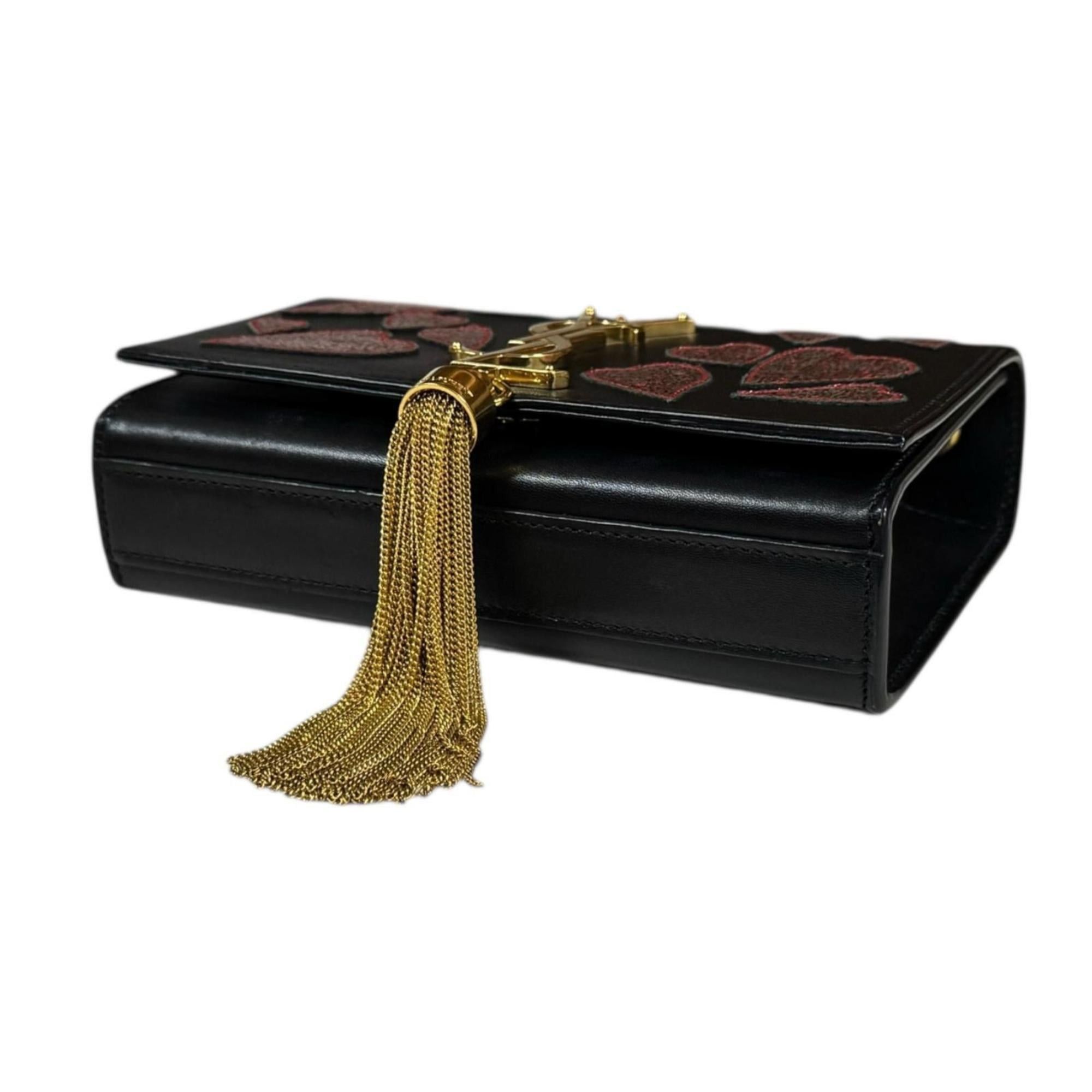 Saint Laurent Paris Saint Laurent Shoulder Bag, Leather, Black, Women's, Pre-owned, Chain Tassel Size ONE SIZE - 5 Thumbnail