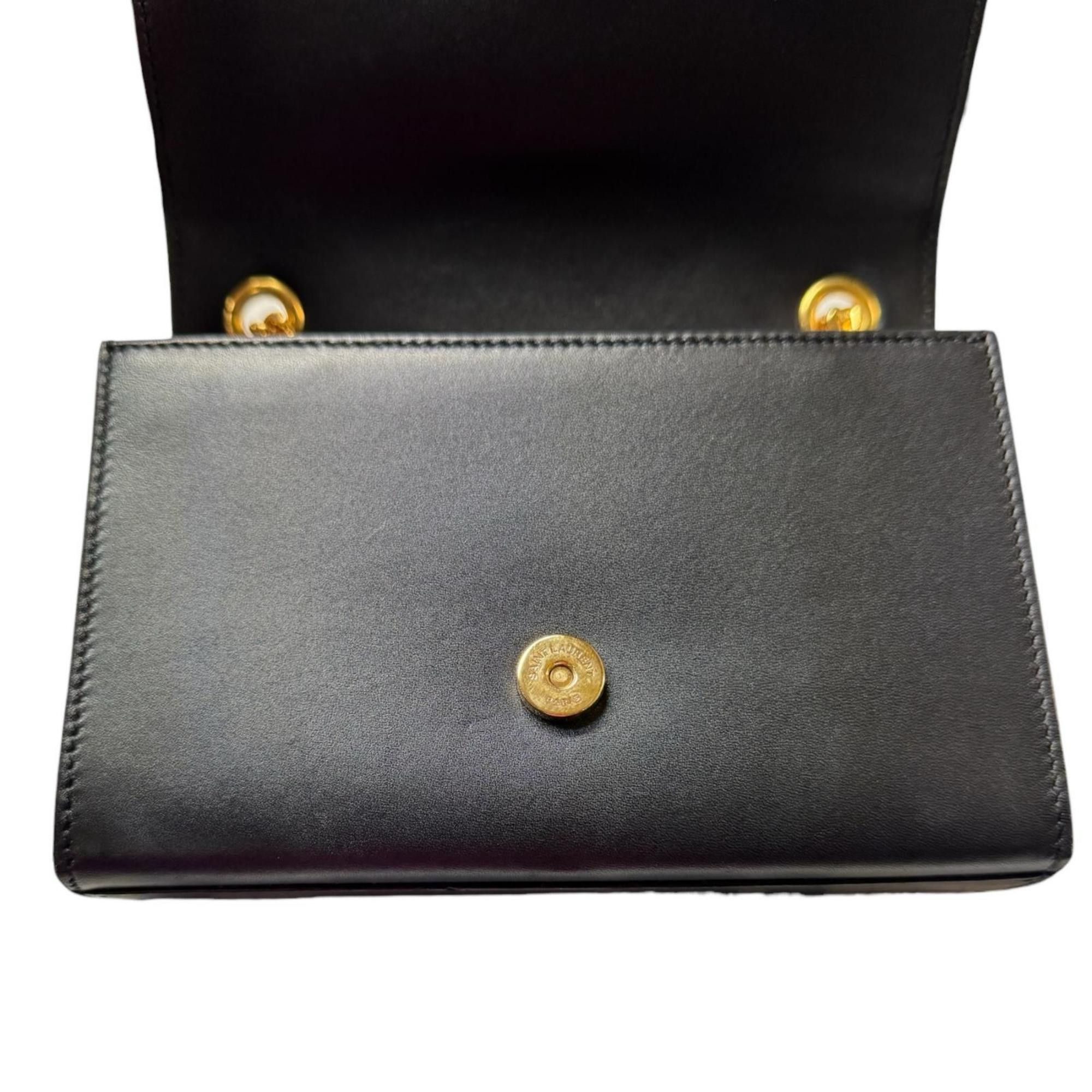 Saint Laurent Paris Saint Laurent Shoulder Bag, Leather, Black, Women's, Pre-owned, Chain Tassel Size ONE SIZE - 9 Thumbnail