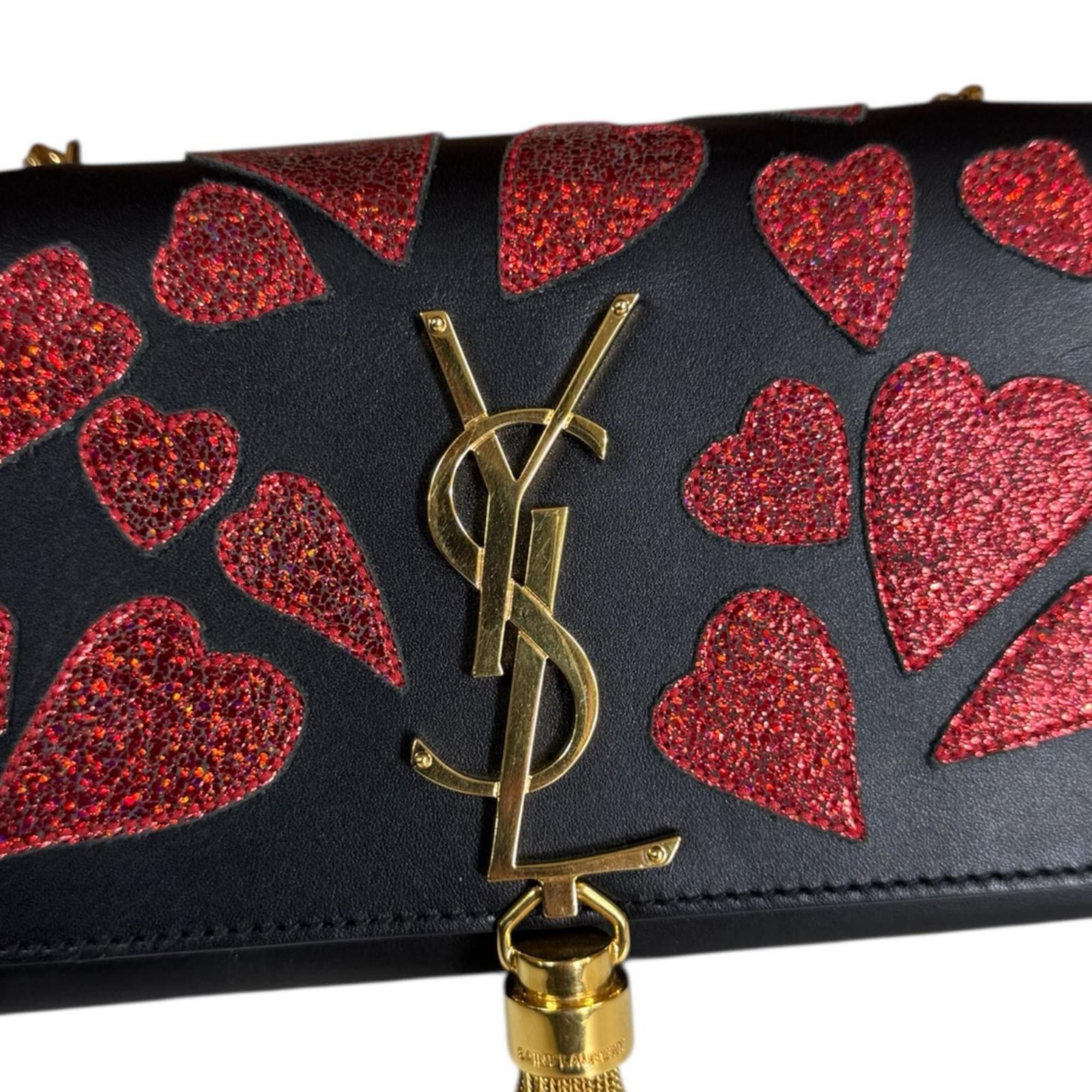 Saint Laurent Paris Saint Laurent Shoulder Bag, Leather, Black, Women's, Pre-owned, Chain Tassel Size ONE SIZE - 11 Thumbnail