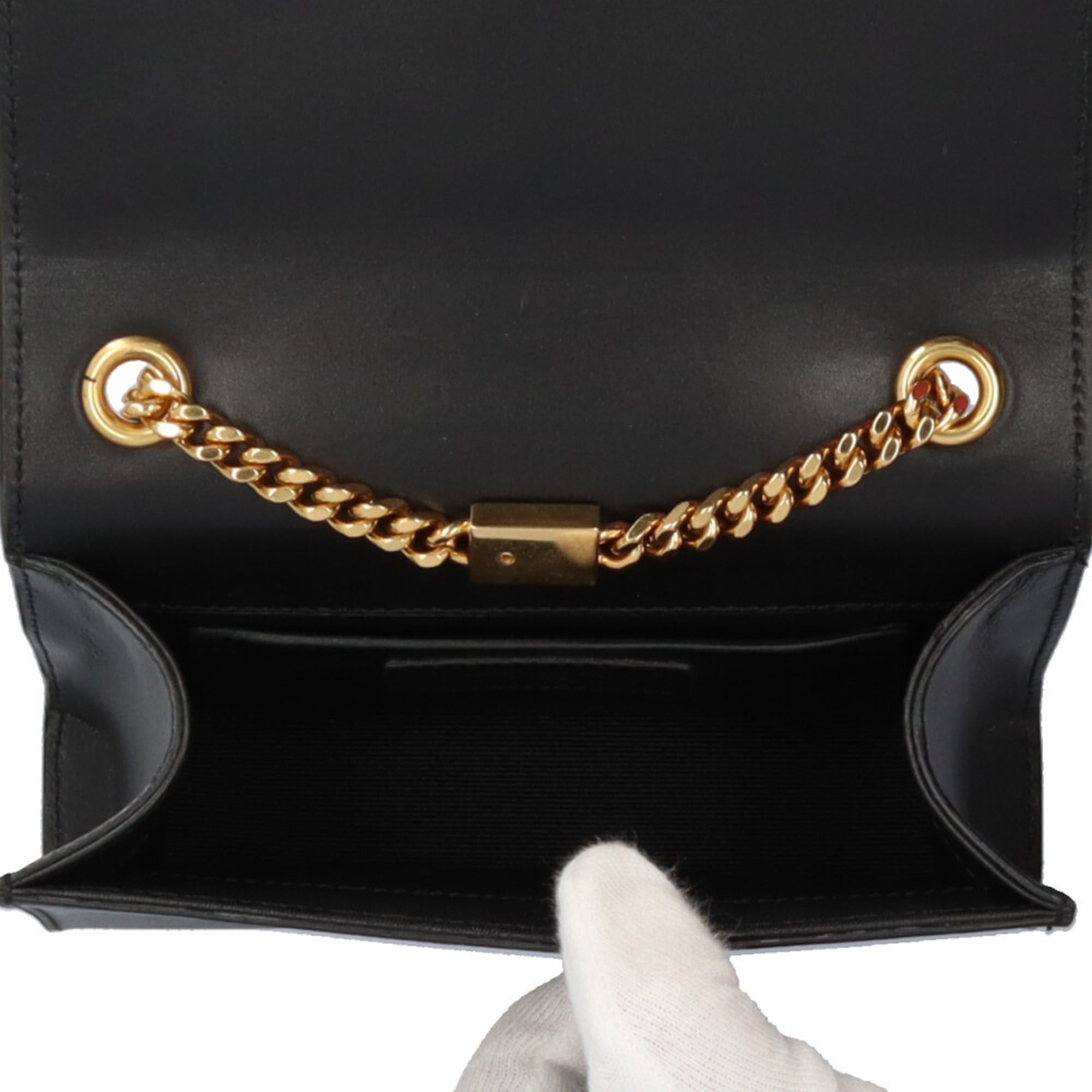 Saint Laurent Paris Saint Laurent Shoulder Bag, Leather, Black, Women's, Pre-owned, Chain Tassel Size ONE SIZE - 6 Thumbnail