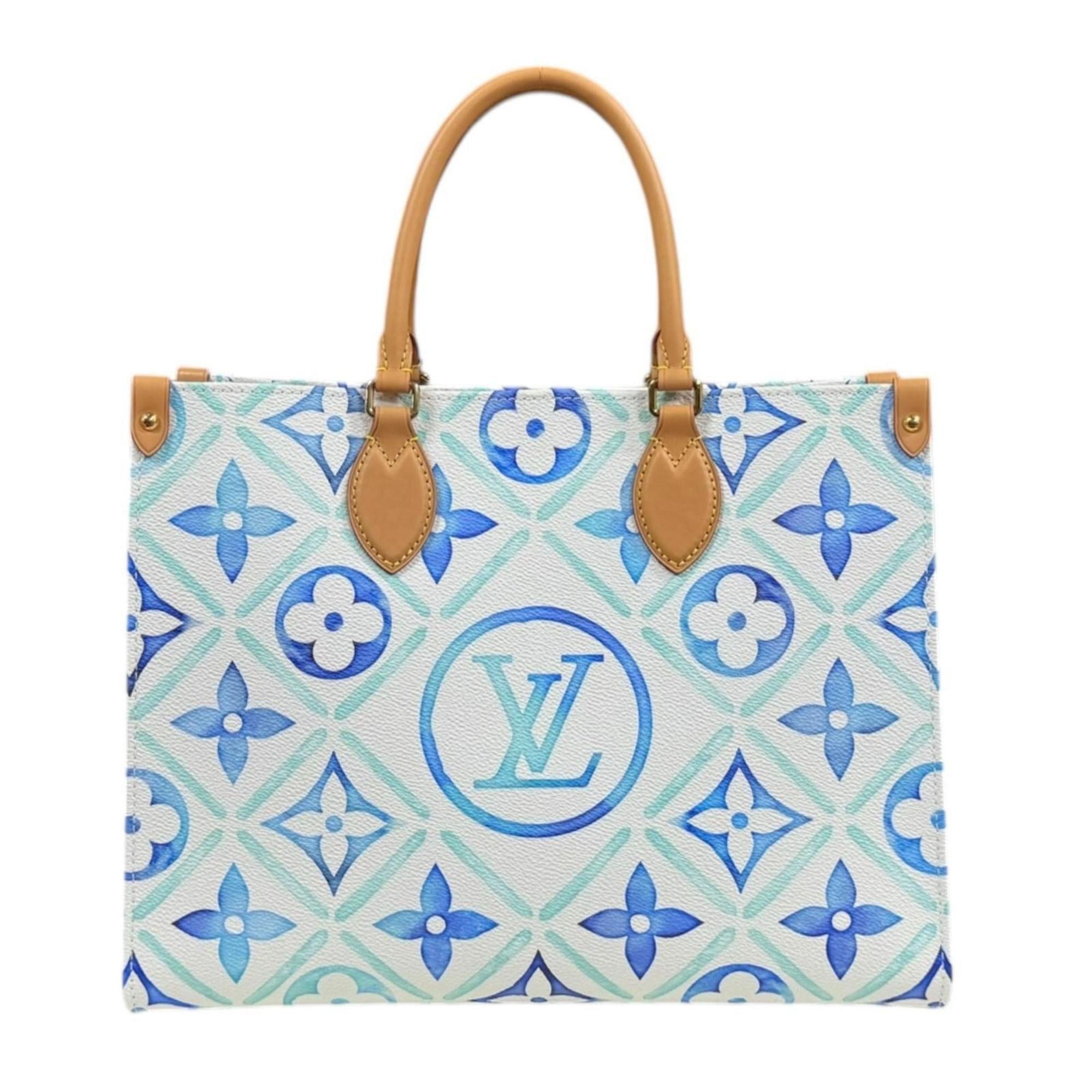 Louis Vuitton Pre-owned Louis Vuitton On the Go MM LV Monogram Tile Shoulder Bag, PVCM11262, Blue, Women's, 2-Way Size ONE SIZE - 3 Thumbnail