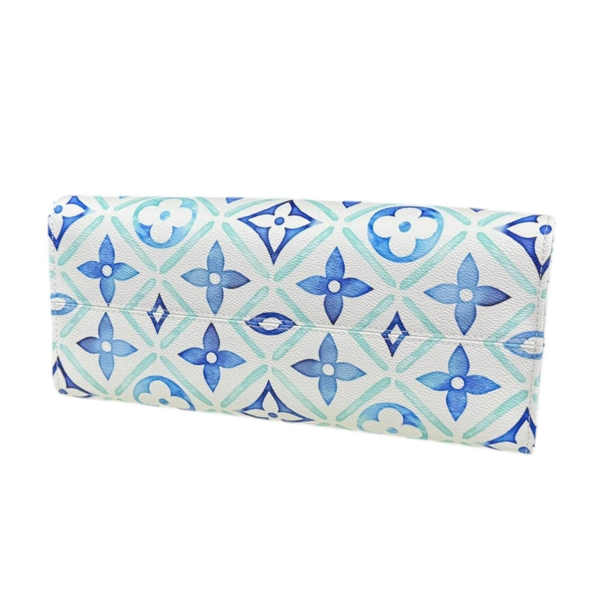 Louis Vuitton Pre-owned Louis Vuitton On the Go MM LV Monogram Tile Shoulder Bag, PVCM11262, Blue, Women's, 2-Way Size ONE SIZE - 5 Thumbnail