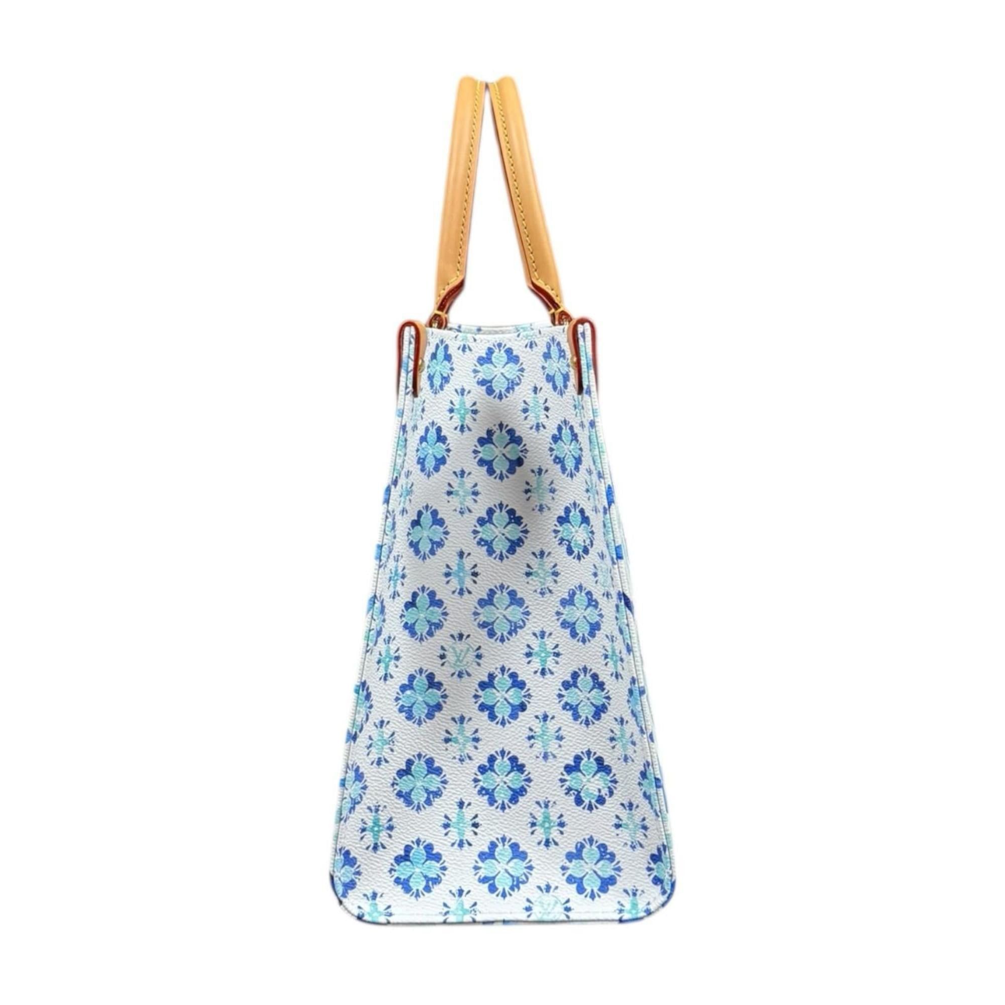 Louis Vuitton Pre-owned Louis Vuitton On the Go MM LV Monogram Tile Shoulder Bag, PVCM11262, Blue, Women's, 2-Way Size ONE SIZE - 4 Thumbnail